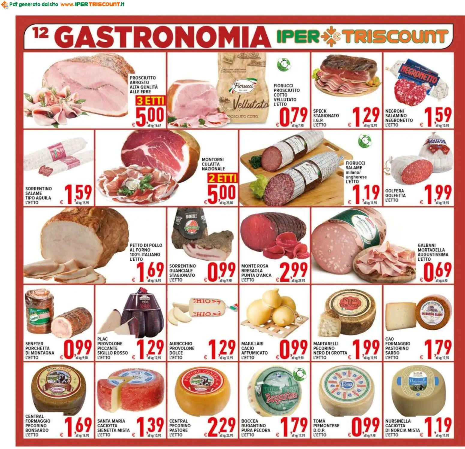 Volantino Ipertriscount del 22/07/2026 | Pagina: 12 | Prodotti: Speck, Prosciutto Cotto, Pollo, Bresaola