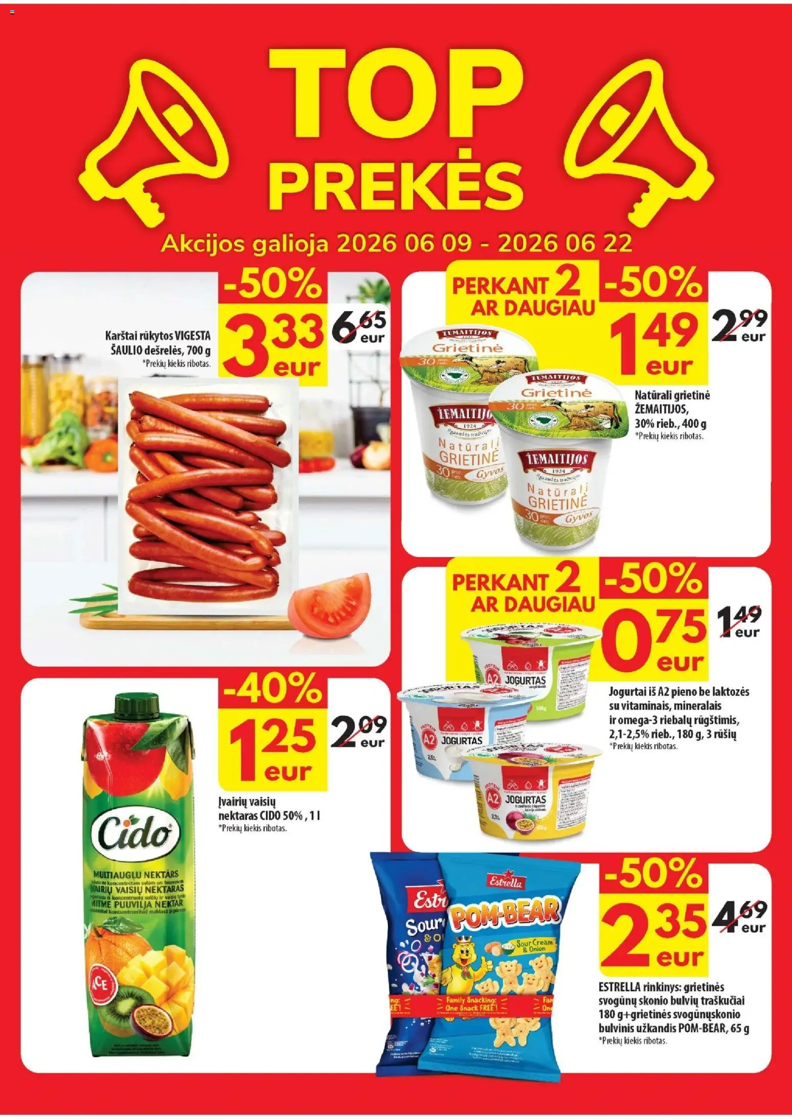 ČIA MARKET akcijos nuo 09.06.2026 | Puslapis: 2 | Prekių: Jogurtas, Grietinė, Traškučiai