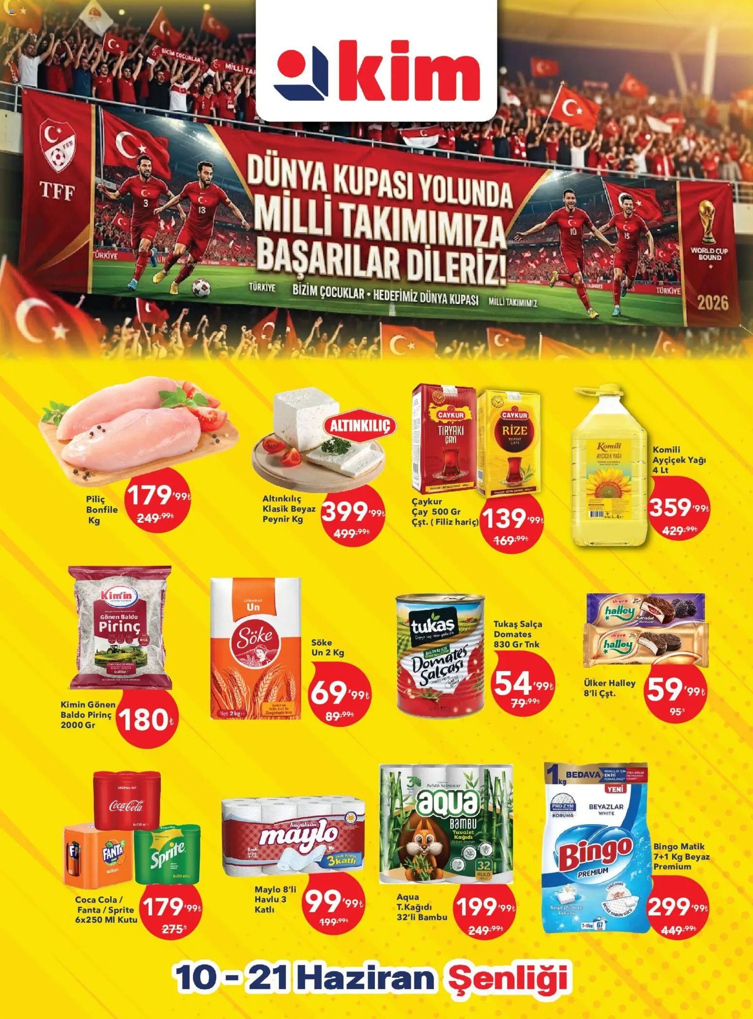 Kim Market Katalog - 10.06.2026 tarihinden itibaren geçerlidir | Sayfa: 1 | Ürünler: Kutu, Pirinç, Piliç, Fanta