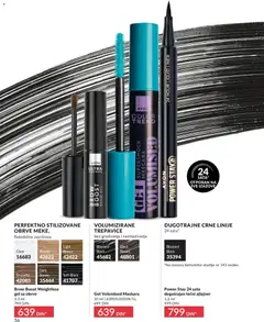 Power Stay 24 sata dugotrajan tečni ajlajner, Dugotrajan tečni ajlajner za crne linije, otporan na sve izazove do 24 sata. Dostupan u nijansi Blackest Black. - pregled AVON kataloga - važi od 01.06.2026 | Strana: 56 | Proizvode: Maskara, Ajlajner