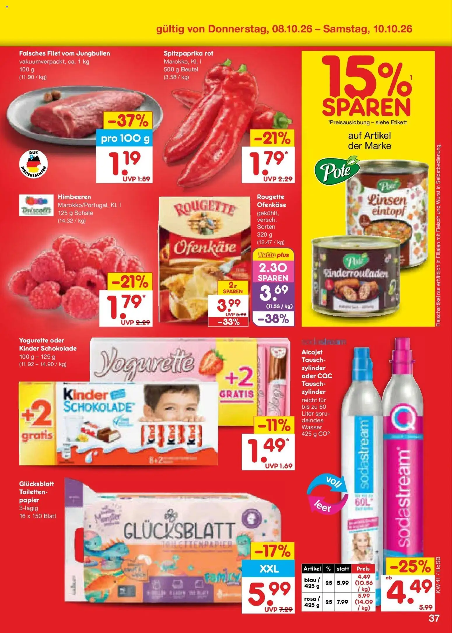 Netto Marken-Discount Prospekt Hannover – gültig ab 05.10.2026 | Seite: 47 | Produkte: Yogurette, Schokolade, Fleisch, Sodastream