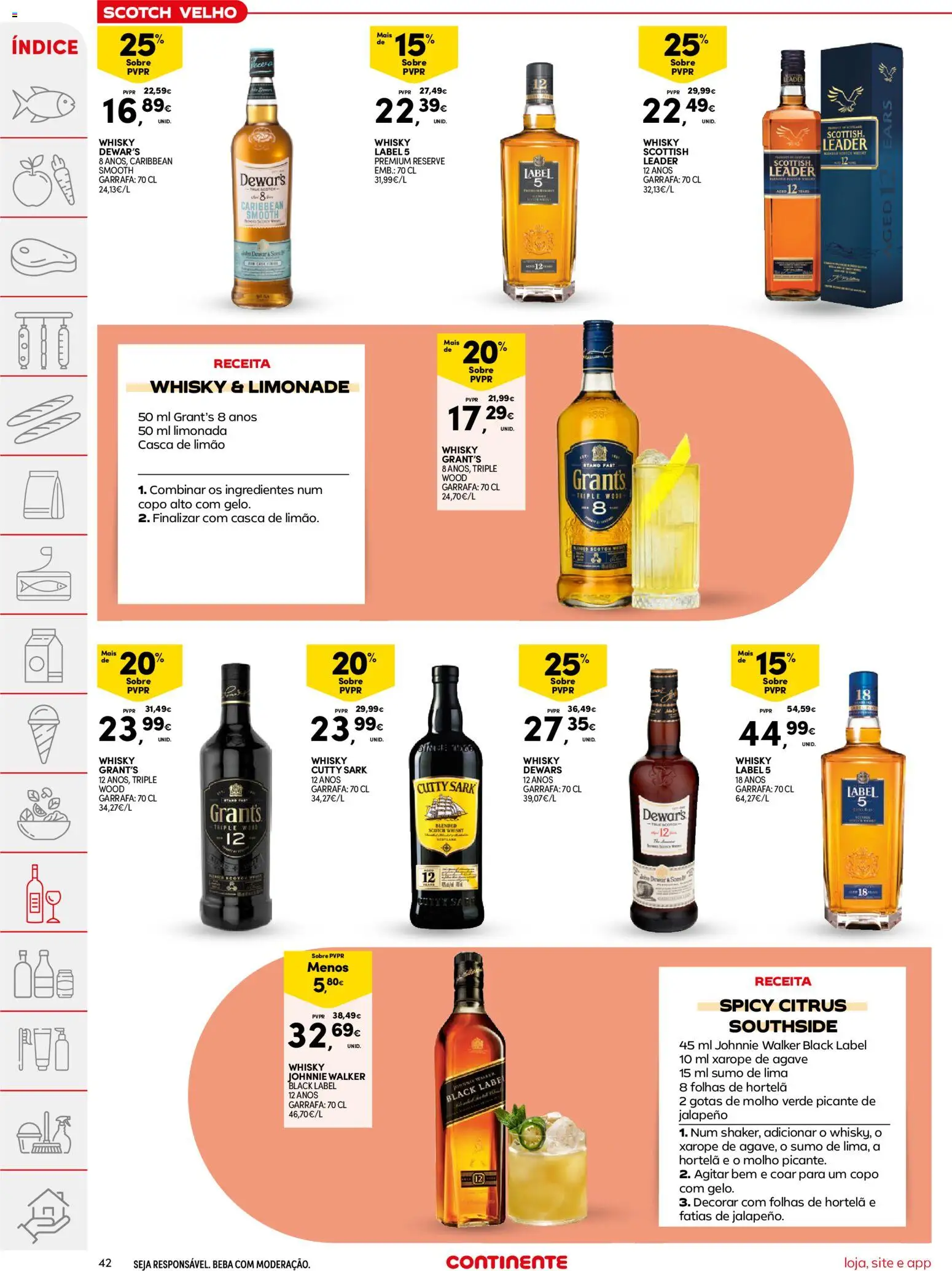 Continente folheto │ válido de 05.05.2026 | Página: 42 | Produtos: Whisky, Hortelã, Sumo, Xarope