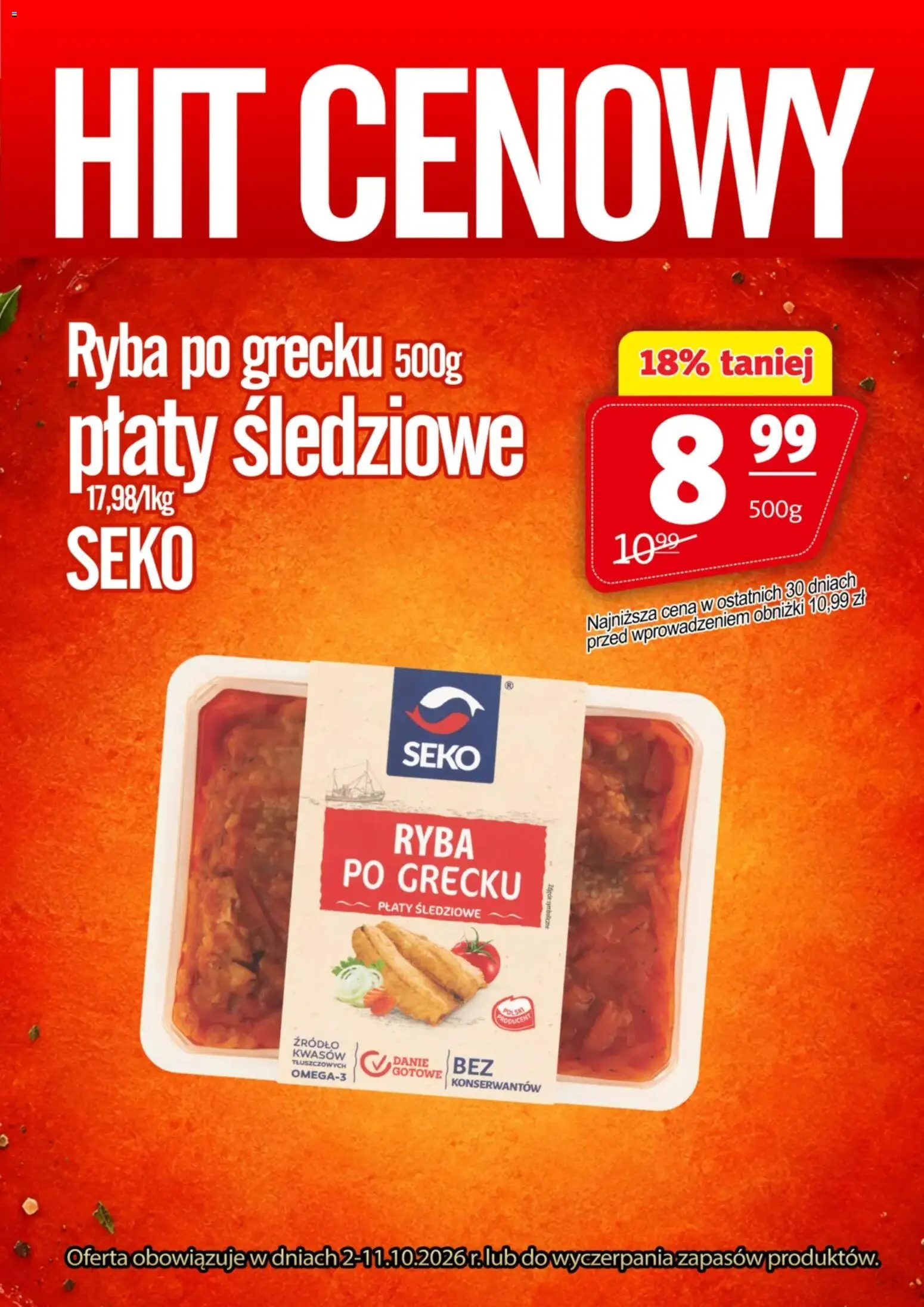 Prim Market promocje - Ryba po grecku SEKO od 02.10.2026 | Strona: 1 | Produkty: Ryba po grecku, Ryba