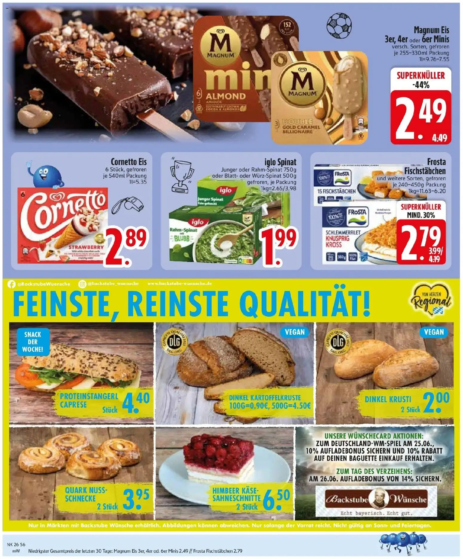Edeka prospekt Wackersdorf – gültig ab 21.06.2026 | Seite: 10 | Produkte: Baguette, Frosta, Fischstabchen, Eis