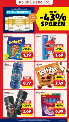 AXE DUSCHGEL, Axe Duschgel verschiedene Sorten ab 25.09.2026 gültig | Seite: 27 | Produkte: Zitrone, Limette, Salzstangen, Bier