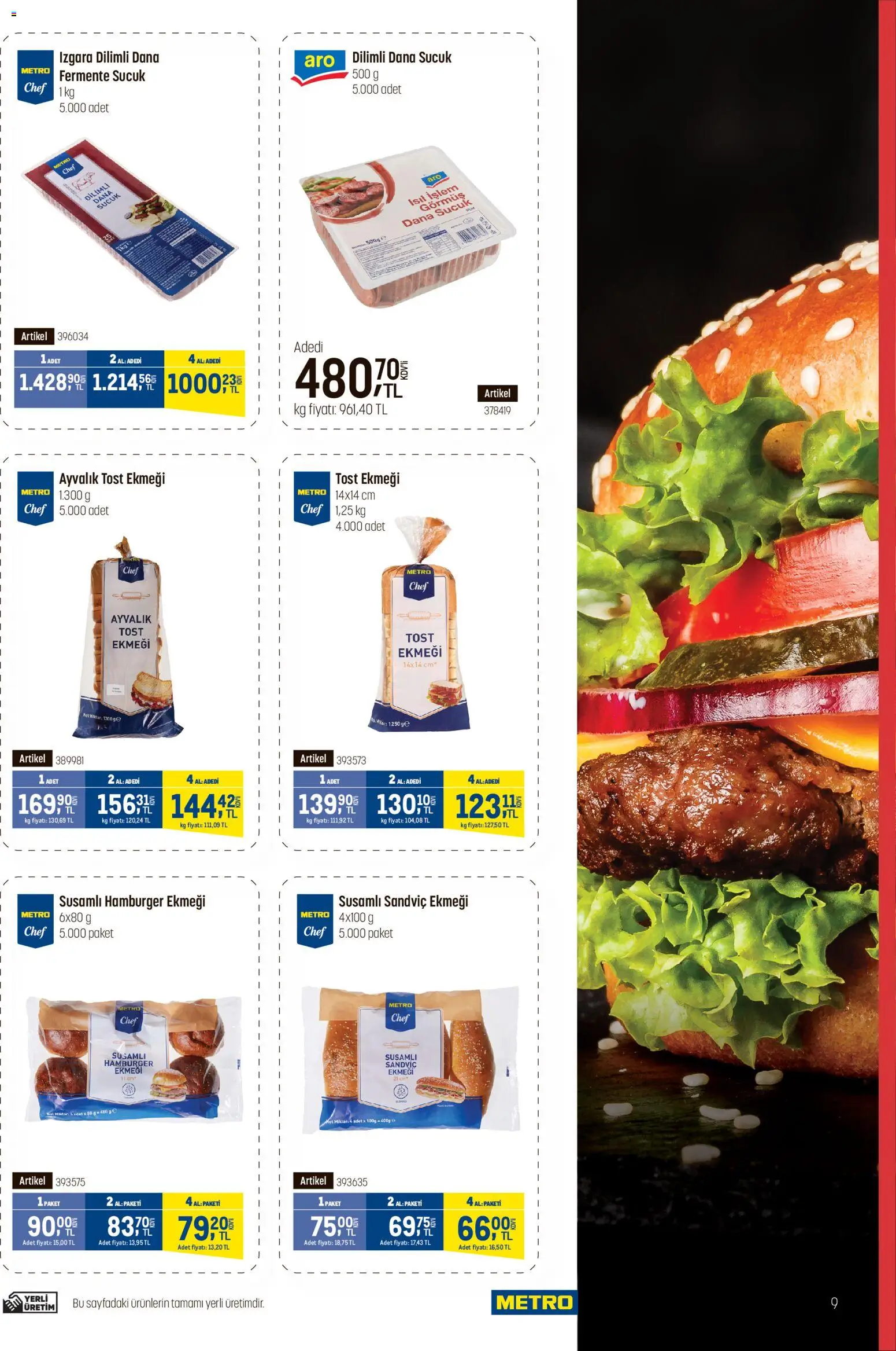 Metro - Fast Food - 17 Eylül 2026 tarihinden itibaren geçerlidir | Sayfa: 9 | Ürünler: Izgara, Sucuk