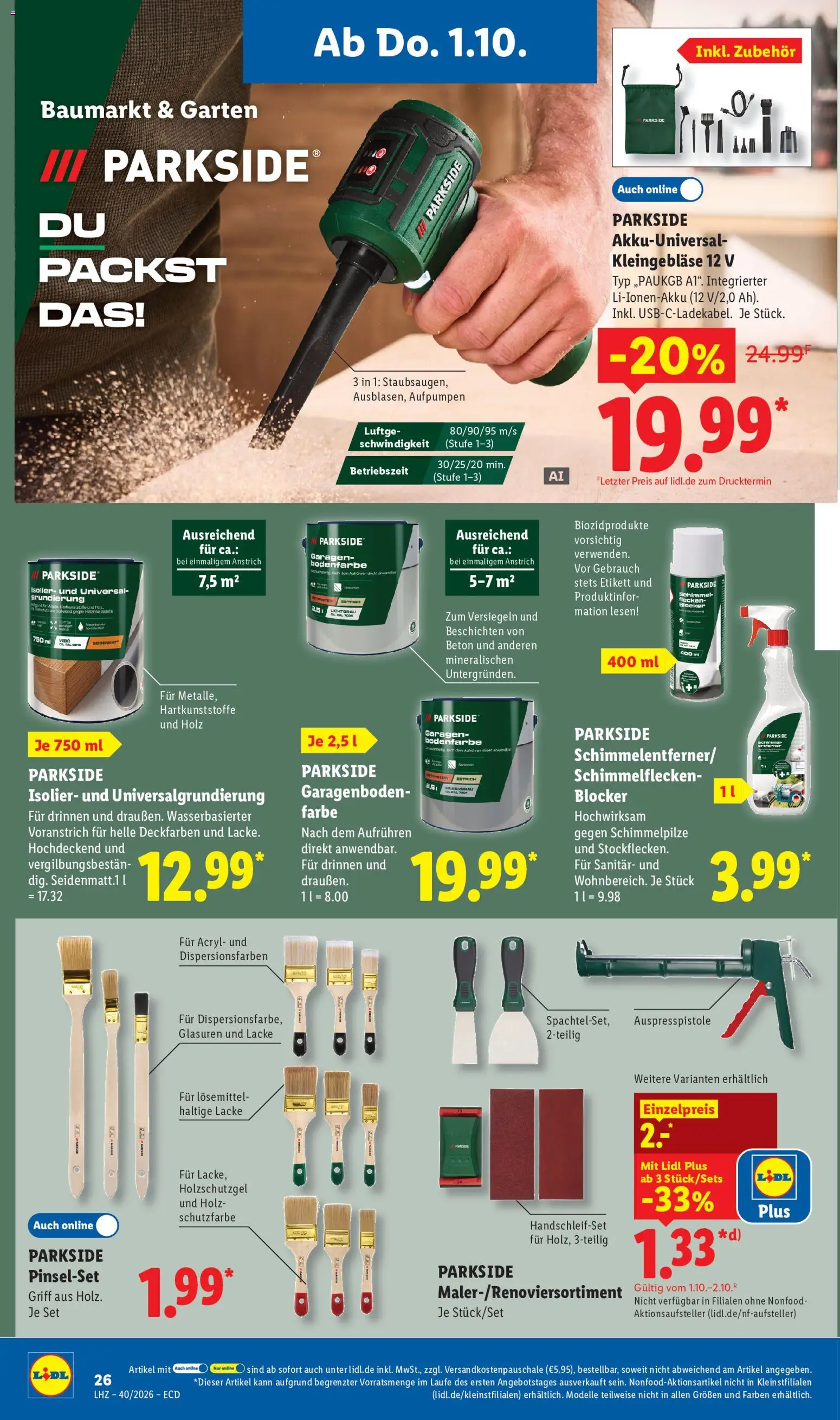 Lidl Německo leták od 28.09.2026 | Strana: 18 | Produkty: Parkside
