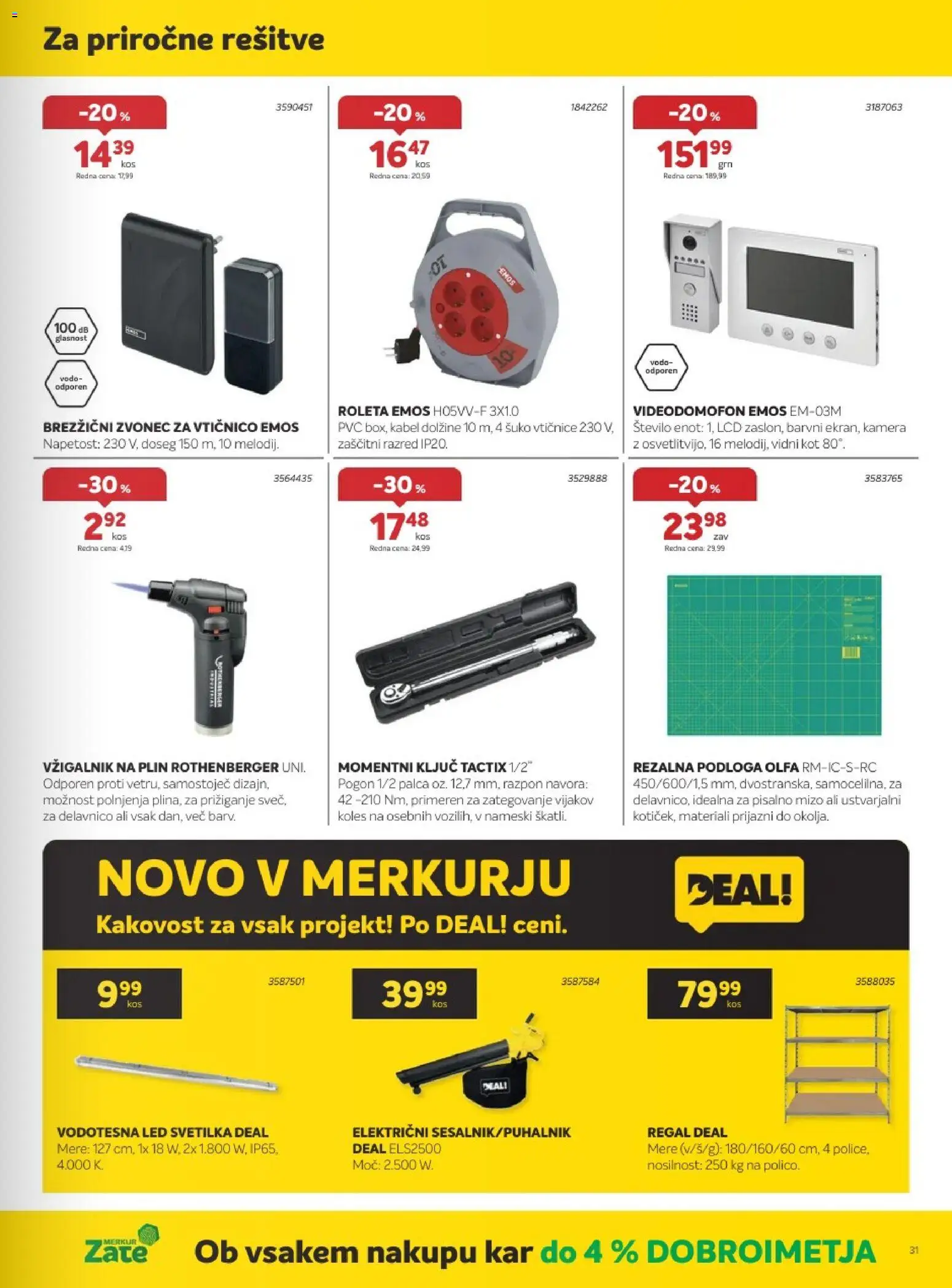 Novi Merkur katalog ponudbe – veljaven od 07.10.2026 | Stran: 31 | Izdelki: Led svetilka, Kamera, Svetilka, Regal