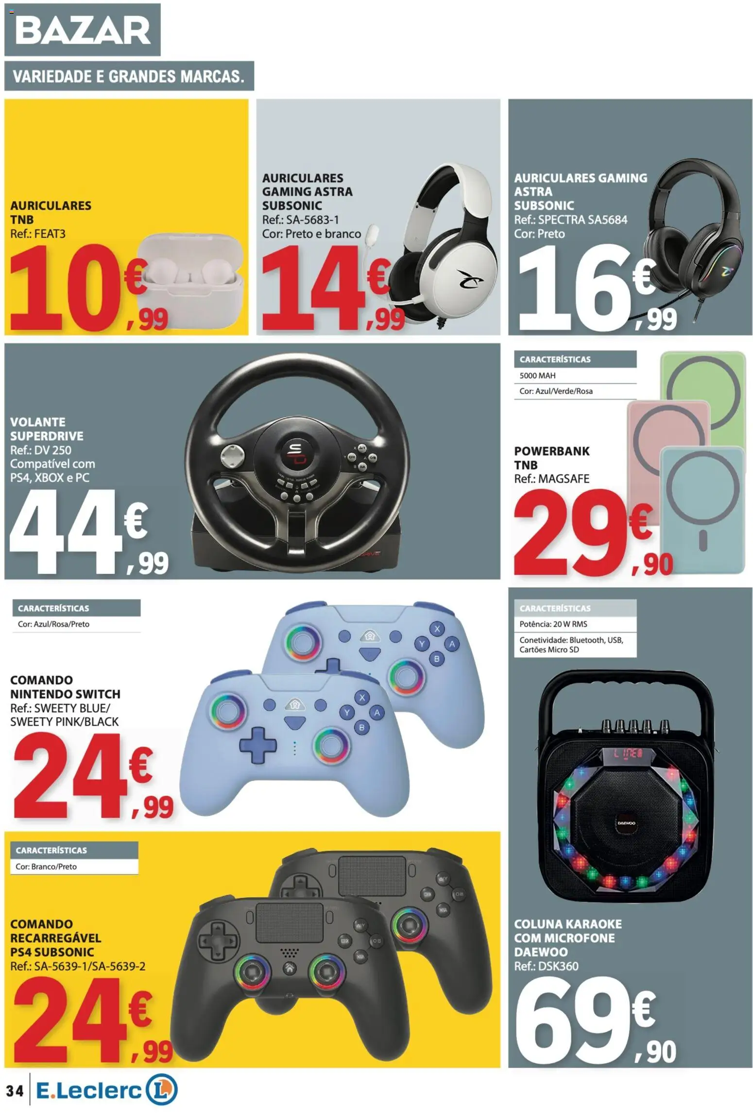 E.Leclerc folheto │ válido de 28.05.2026 | Página: 34 | Produtos: PC, Xbox, Microfone