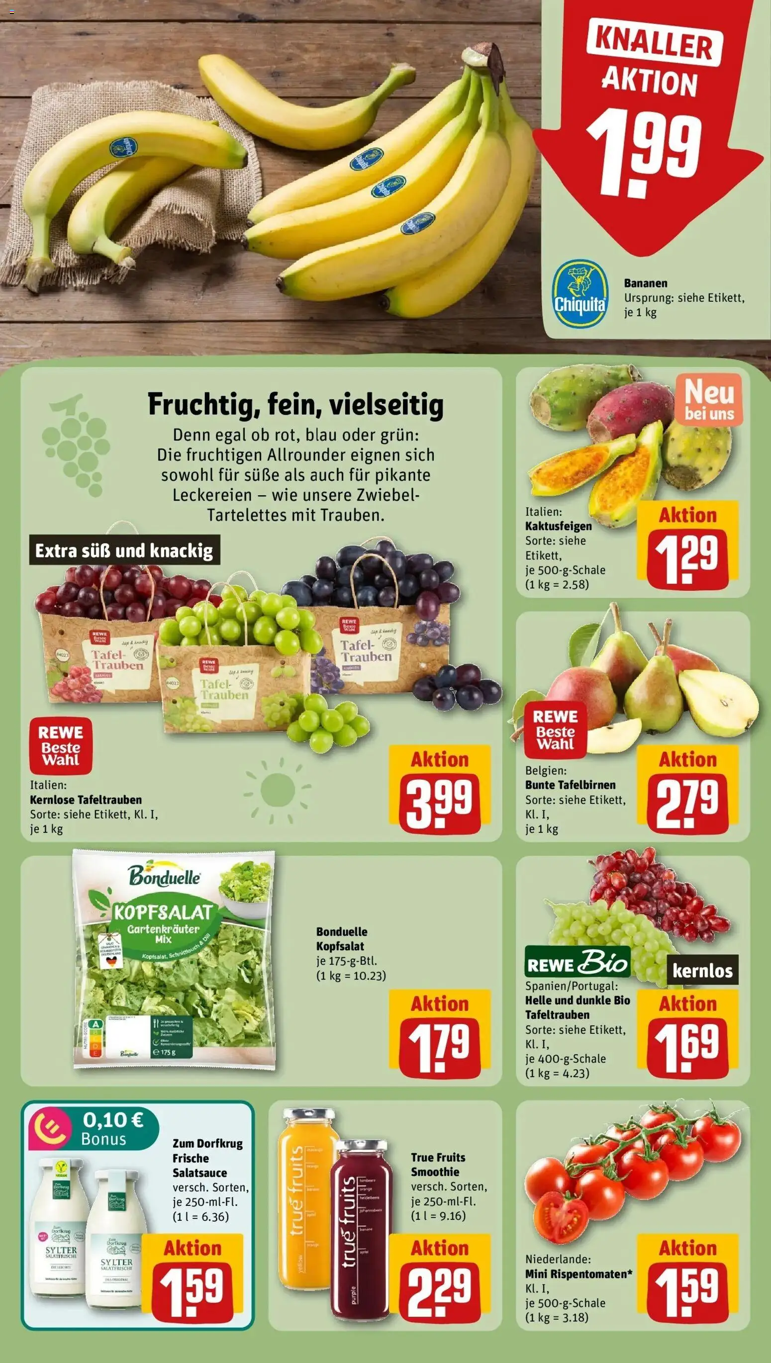 REWE Prospekt ab 31.08.2026 zum Blättern » Angebote | Seite: 6 | Produkte: Trauben, Bananen