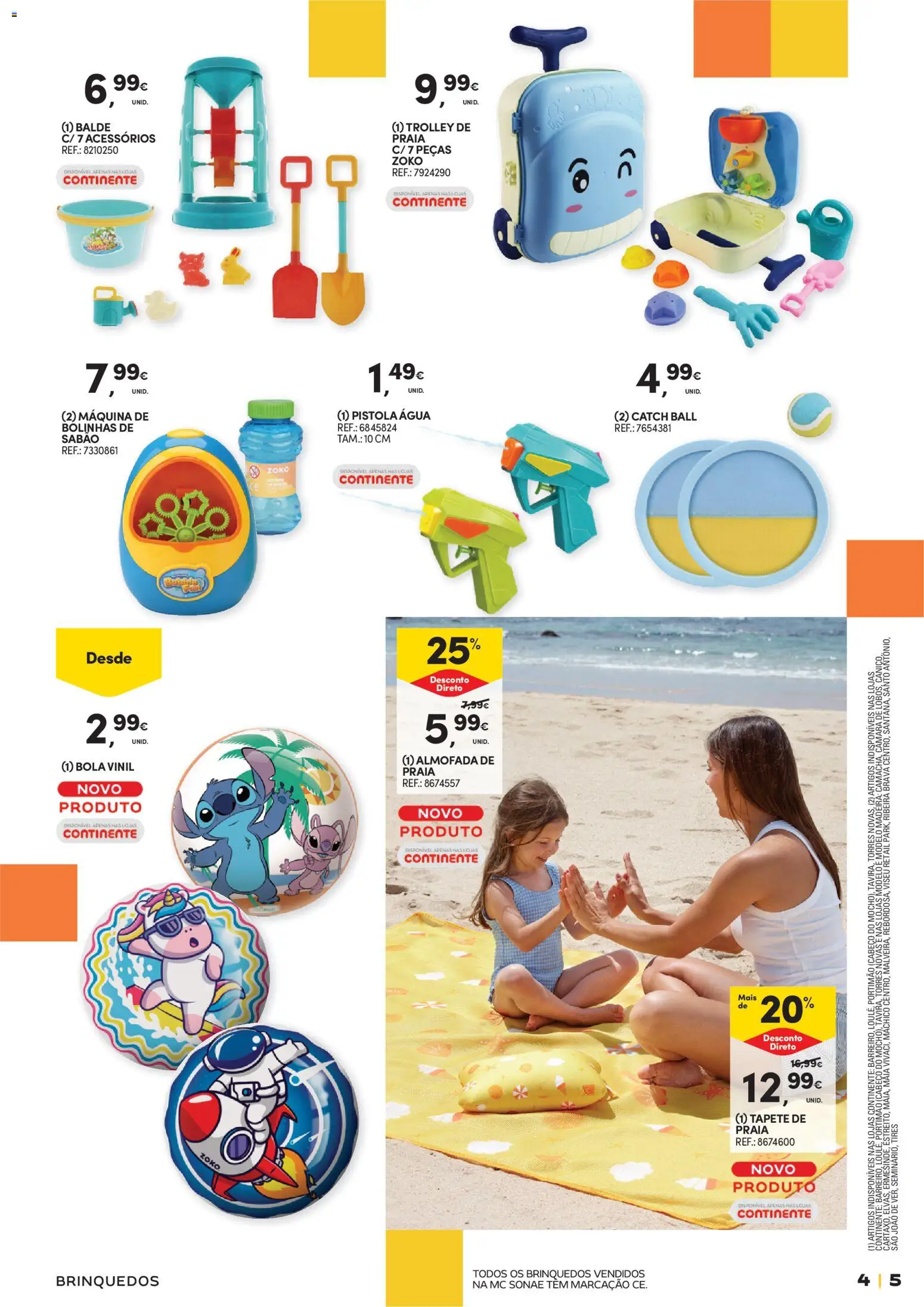 Continente - Férias de Verão  Abre espaço para a distração │ válido de 23/06/2026 | Página: 5 | Produtos: Agua, Balde, Sabão, Tapete