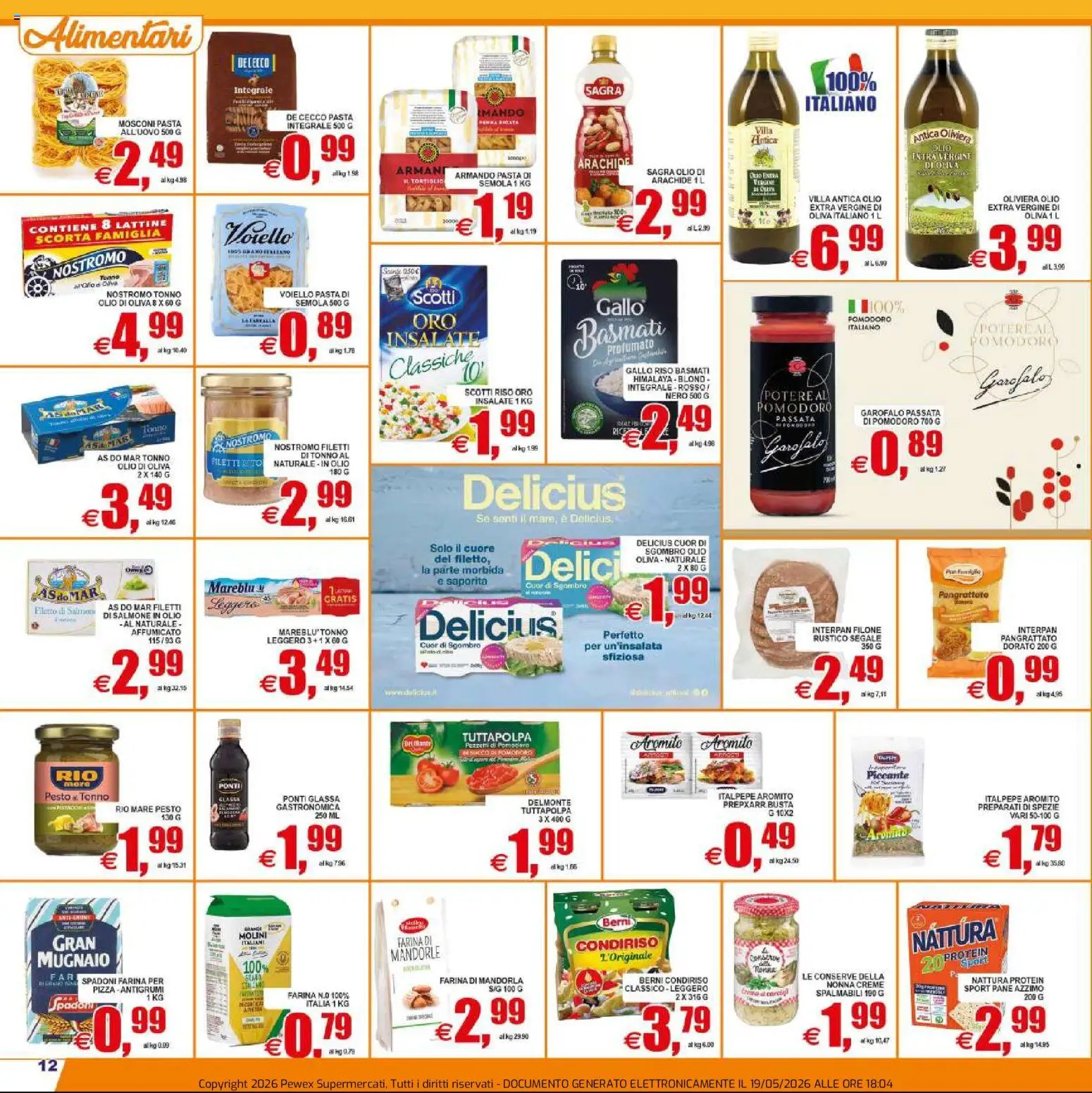 Volantino Pewex del 20.05.2026 | Pagina: 12 | Prodotti: Salmone, Spezie, Farina, Olio extra vergine