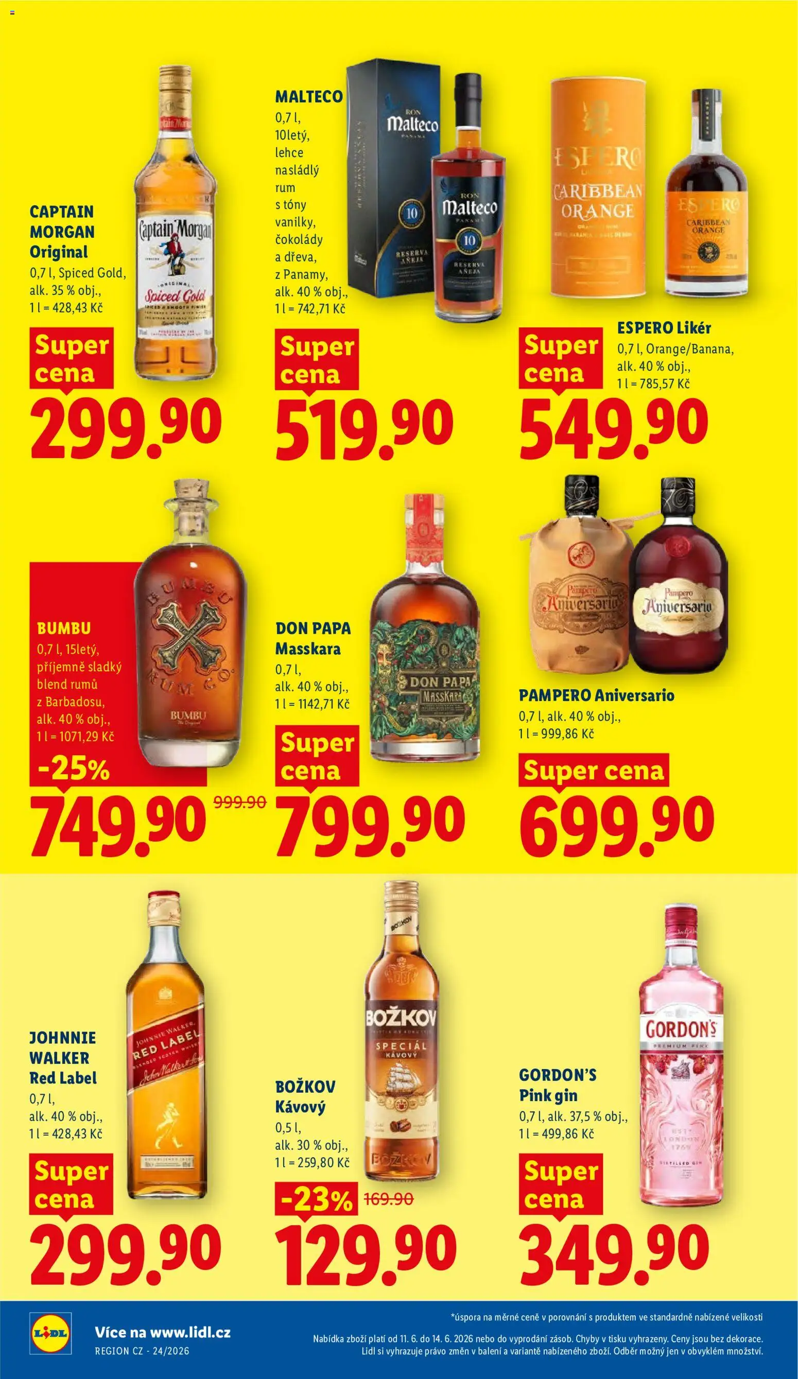 Lidl leták od 11.06.2026 | Strana: 28 | Produkty: Morgan, Gin, Red Label, Captain Morgan