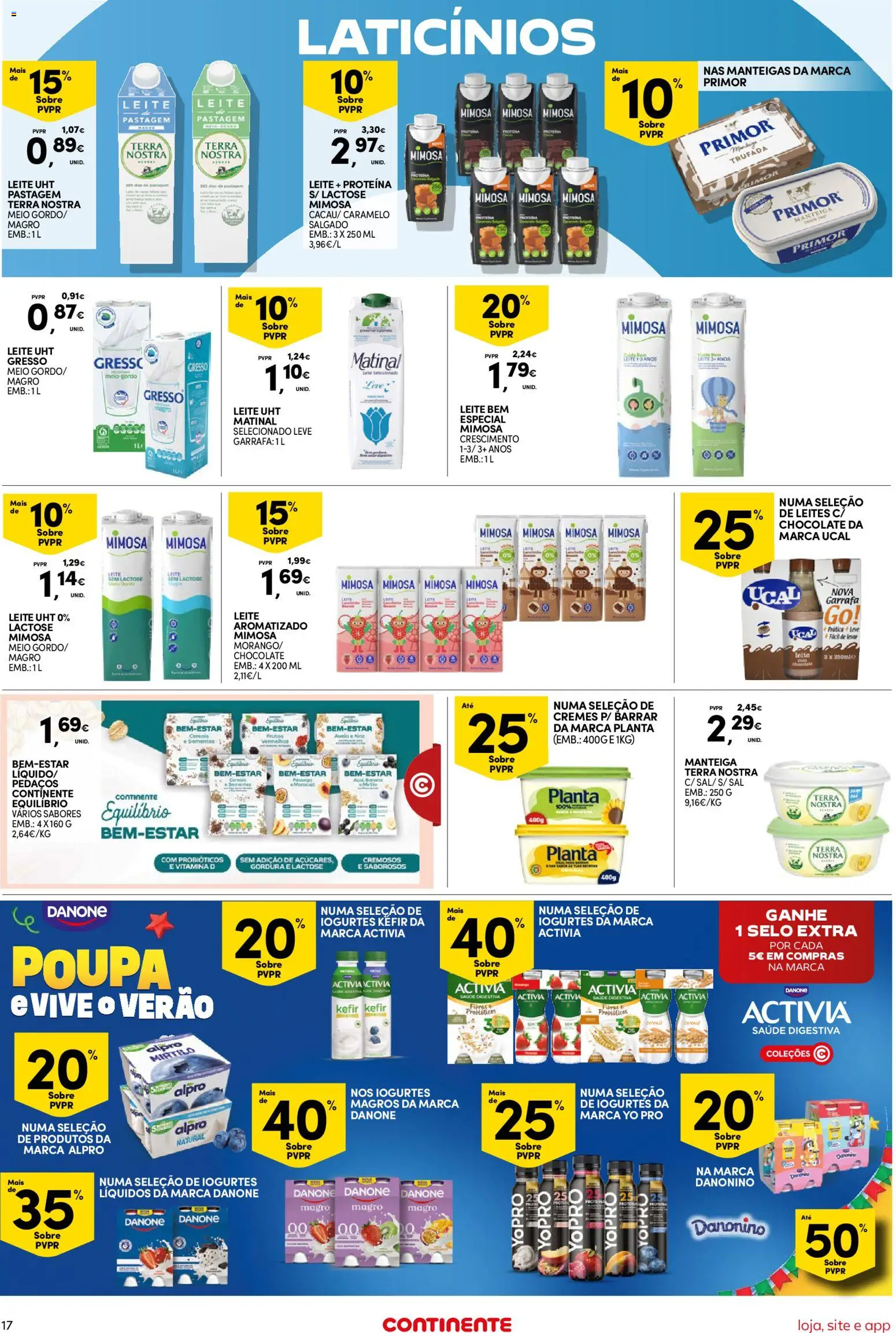 Continente Semanal Continente Bom Dia │ válido de 30/06/2026 | Página: 17 | Produtos: Leite proteina, Manteiga, Cereais, Proteina