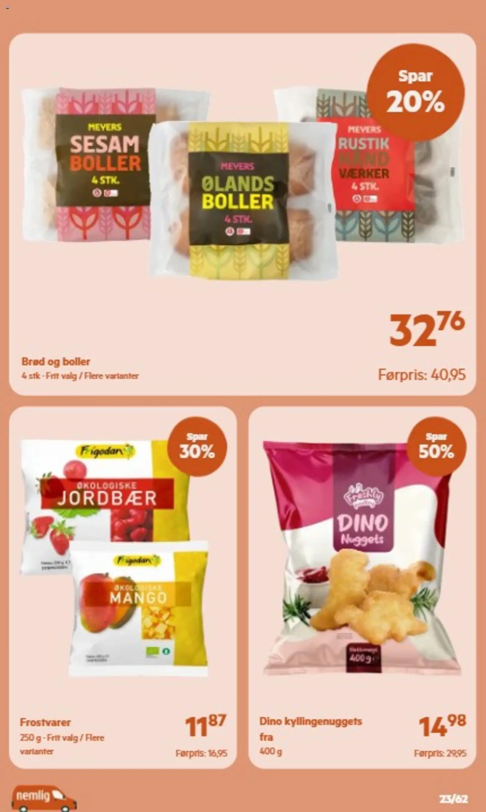 Nemlig tilbudsavis – gyldig fra 30/09/2026 | Side: 23 | Produkter: Mango, Brød, Nuggets, Jordbær