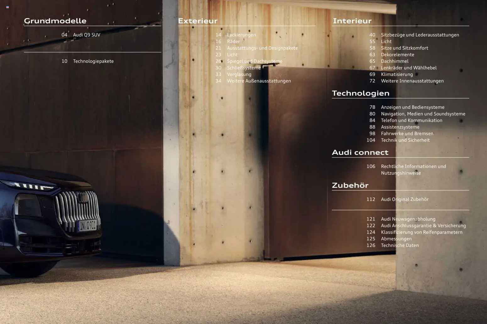 Audi Q9 – gültig ab 30.07.2026 | Seite: 3 | Produkte: Spiegel, Telefon