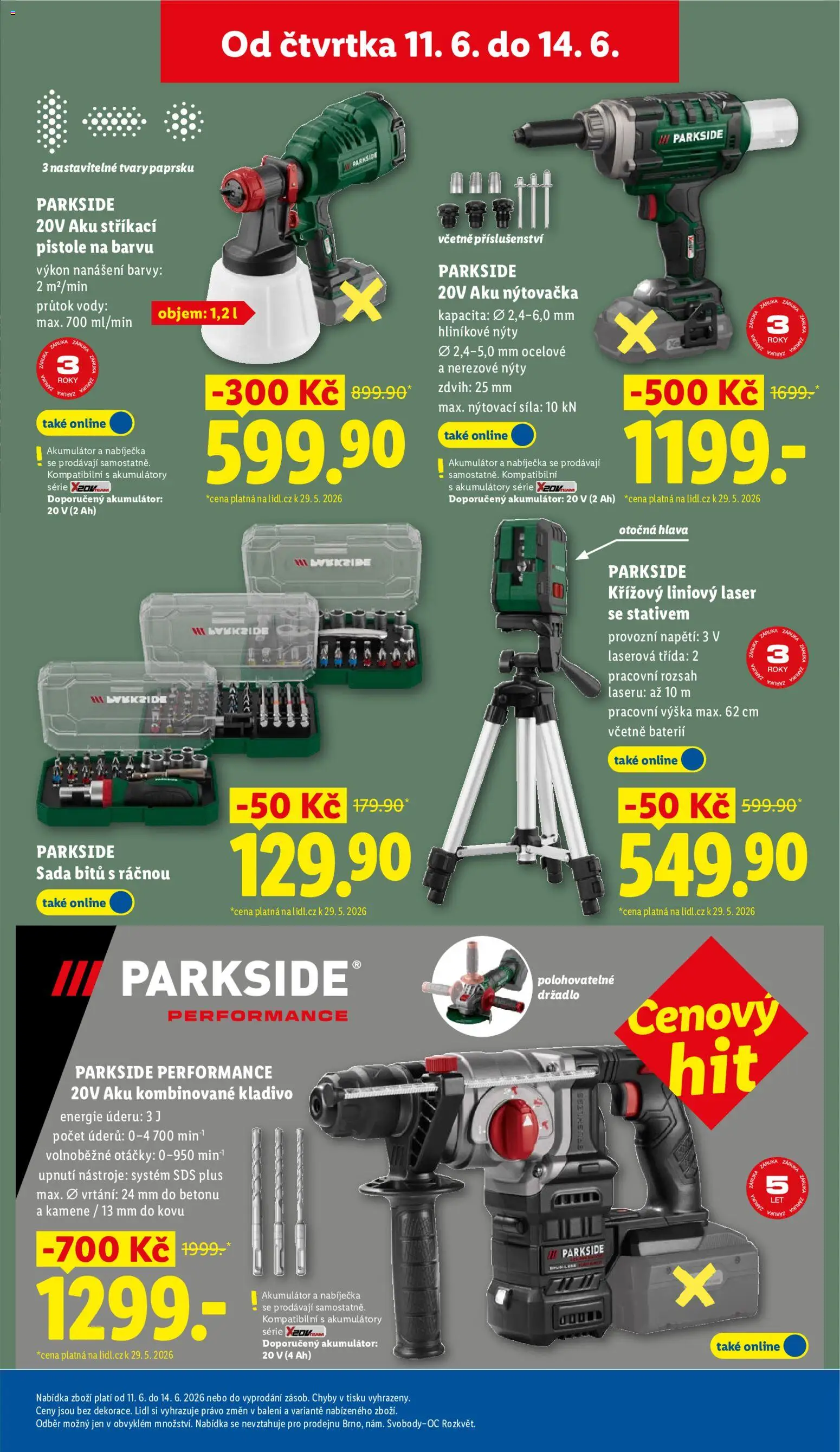 Lidl leták od 11.06.2026 | Strana: 41 | Produkty: Parkside, Kladivo, Sada bitů, Barvy