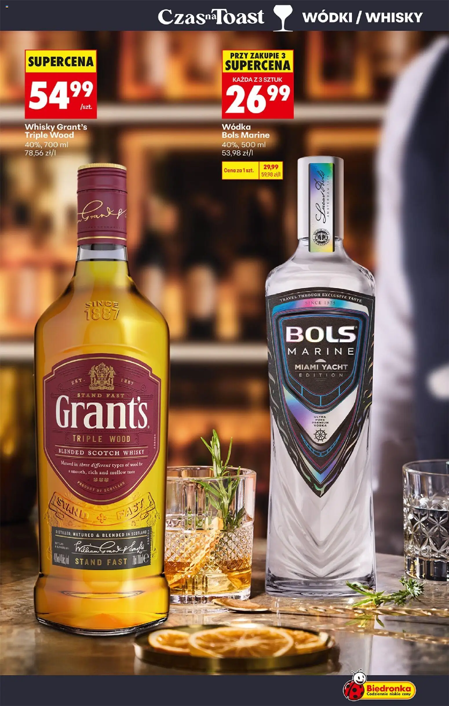 Biedronka gazetka - Czas na toast od 15.06.2026 | Strona: 38 | Produkty: Grant's, Vodka, Wódka, Whisky
