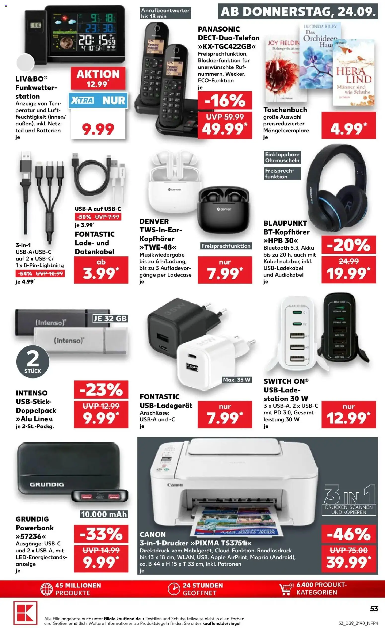Prospekt Kaufland ab 21.09.2026 » Angebote Online zum Blättern | Seite: 56 | Produkte: Kabel, Batterien, Apple, Kopfhörer
