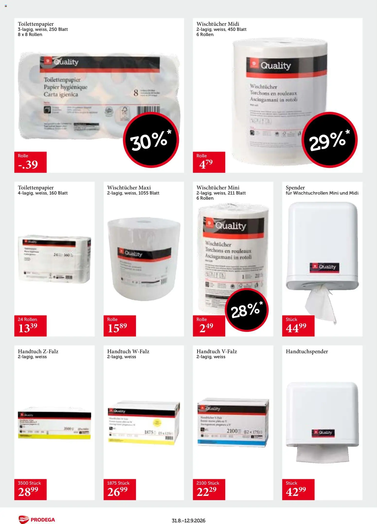 Prodega aktionen Transgourmet Quality – gültig ab 31.08.2026 | Seite: 22 | Produkte: Toilettenpapier