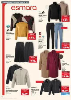ESMARA, Ženski kaput, 100% poliesterska, vlakna, vel. S-L, razne boje, komad, 100% poliesterska, vlakna, vel. S-L, razne boje, komad - Pregled kataloga iz trgovine Kaufland, vrijedi od 16.09.2026 | Stranica: 22