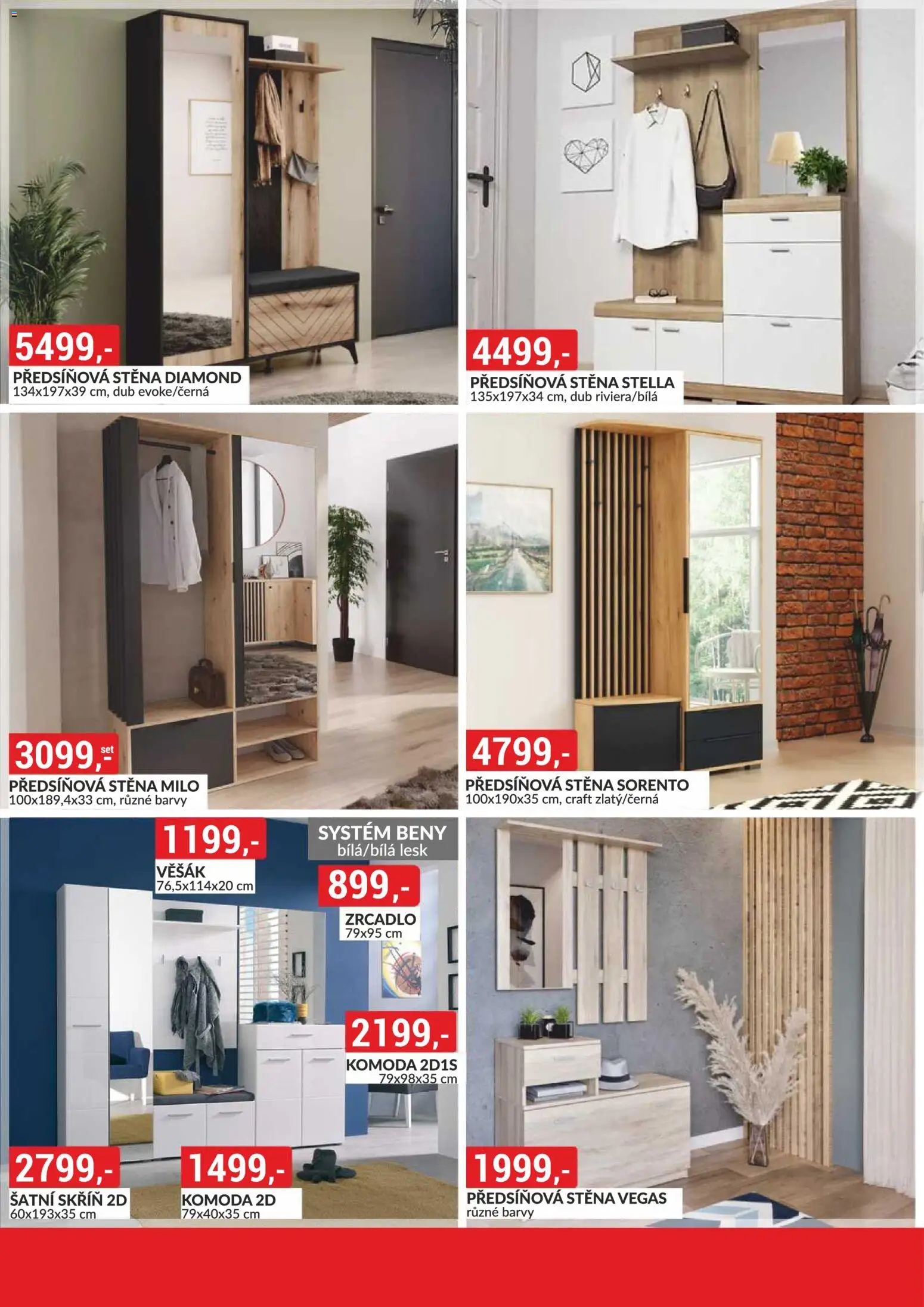 BAUMAX leták - Moderní bydlení od 01.09.2026 | Strana: 54 | Produkty: Předsíňová stěna, Šatní skříň, Zrcadlo, Skříň