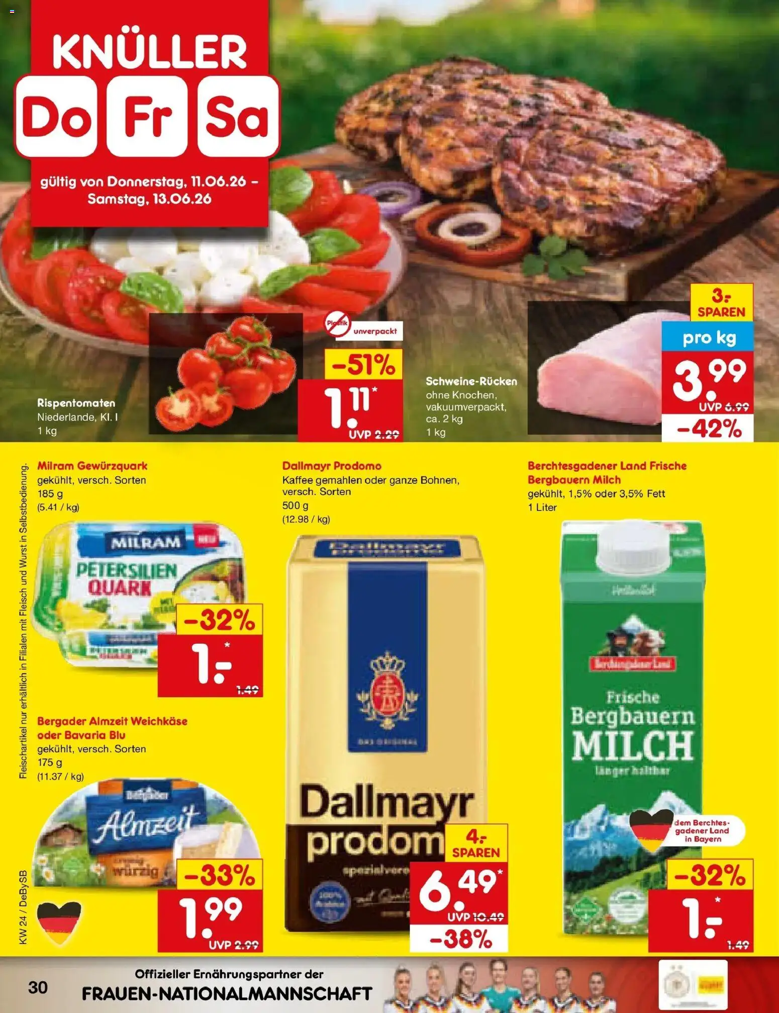 Netto Marken-Discount Prospekt Thierhaupten – gültig ab 08.06.2026 | Seite: 46 | Produkte: Milch, Kaffee, Milram, Schweinerucken