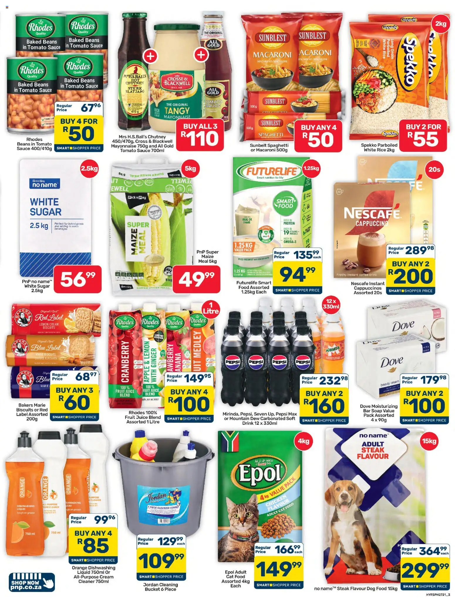 New Pick n Pay catalogue – valid from 08/08/2026 | Page: 3 | Products: Coffee, Rice, Sugar, Cat food
