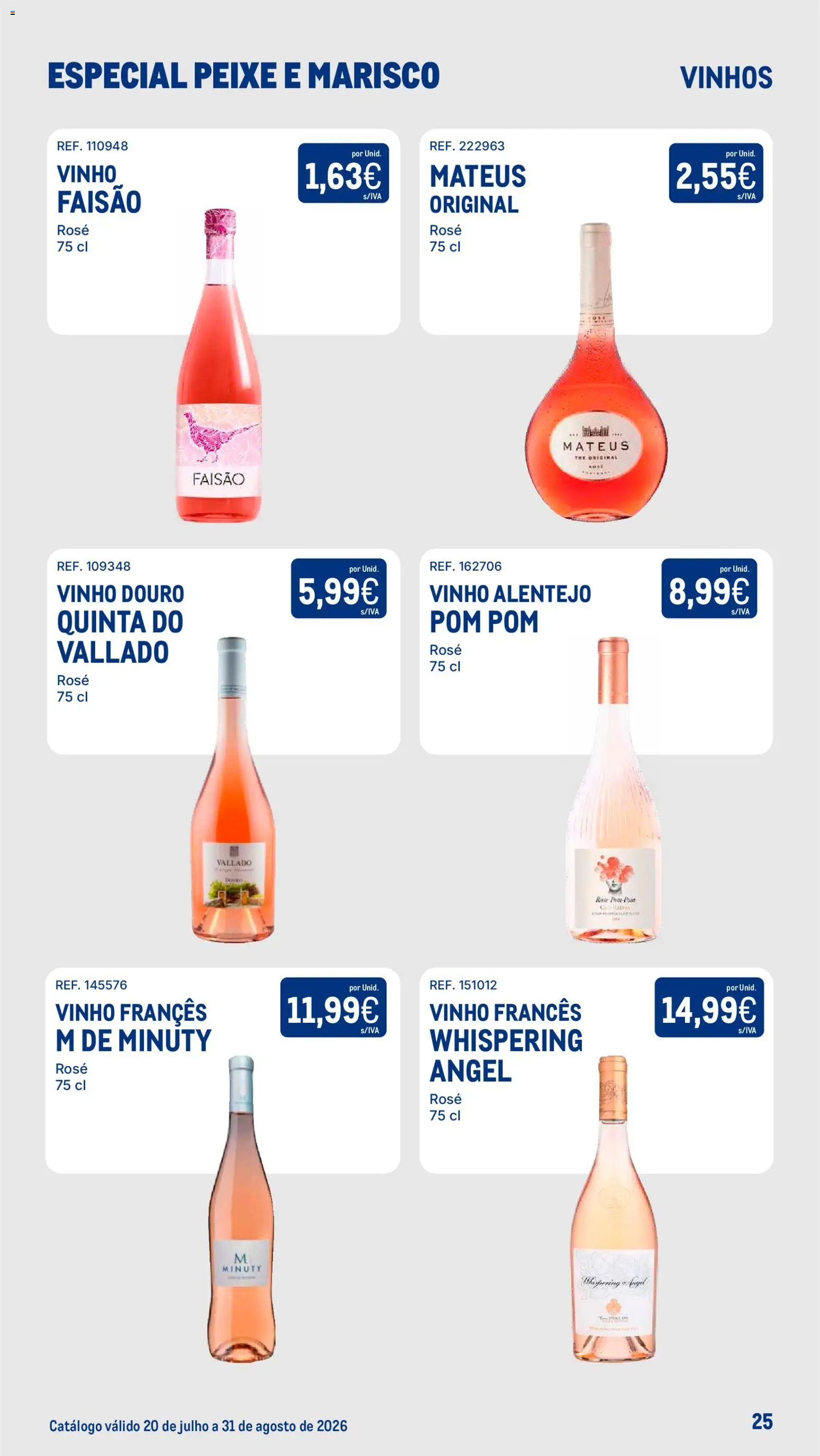 Makro Especial Peixe e Marisco │ válido de 20/07/2026 | Página: 25 | Produtos: Vinho, Peixe