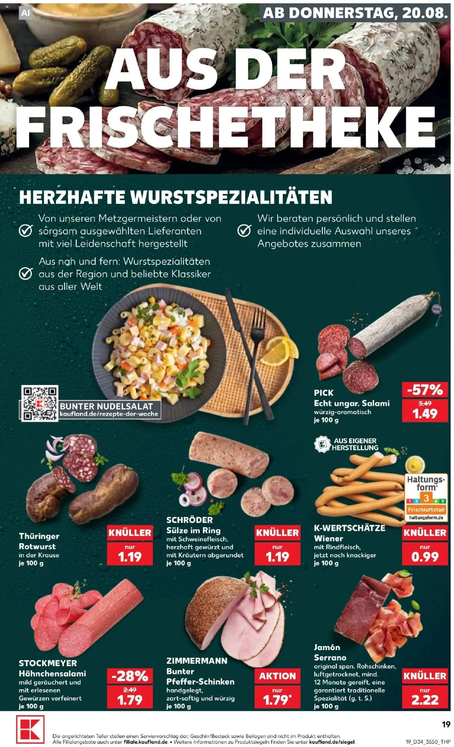 Kaufland Německo leták - Berlin od 20.08.2026 | Strana: 19 | Produkty: Penne, Vegan, Kokos, Protein