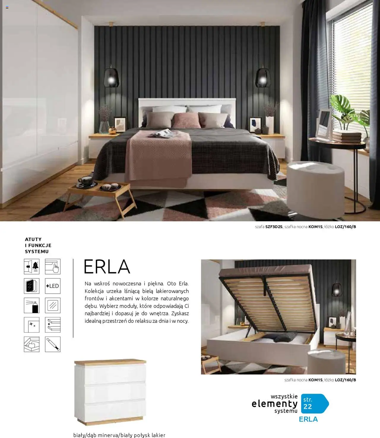 Black Red White Gazetka - Katalog rodzinnych wnętrz od 24.05.2024 | Strona: 98 | Produkty: Łóżko, Szafa, Szafka nocna