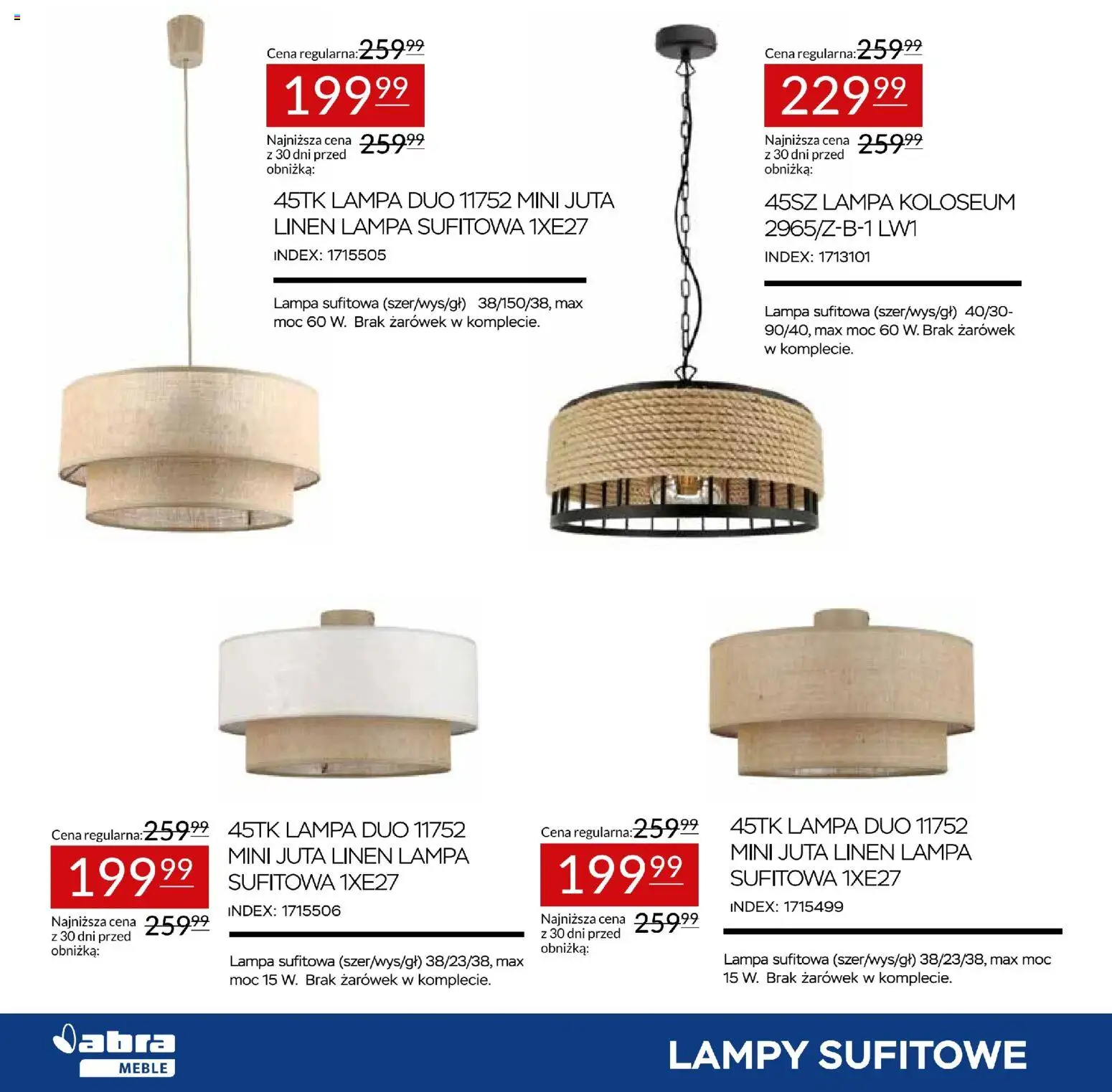 Abra meble gazetka od 24.09.2026 | Strona: 6 | Produkty: Lampa, Lampa sufitowa