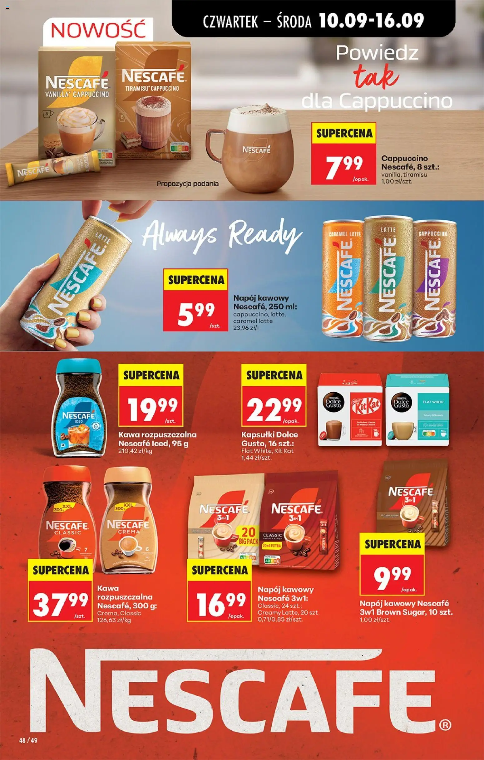 Biedronka gazetka od czwartku od 10.09.2026 | Strona: 74 | Produkty: Kawa rozpuszczalna, Cappuccino, Kawa, Napój kawowy