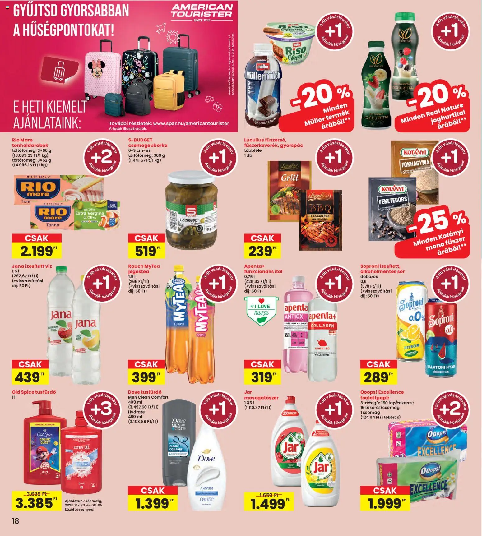 Interspar akciós ujság - amely érvényes a következő dátumtól: 2026.07.23. | Oldal: 18 | Termékek: Dove, Joghurtital, Csemegeuborka, Vegán