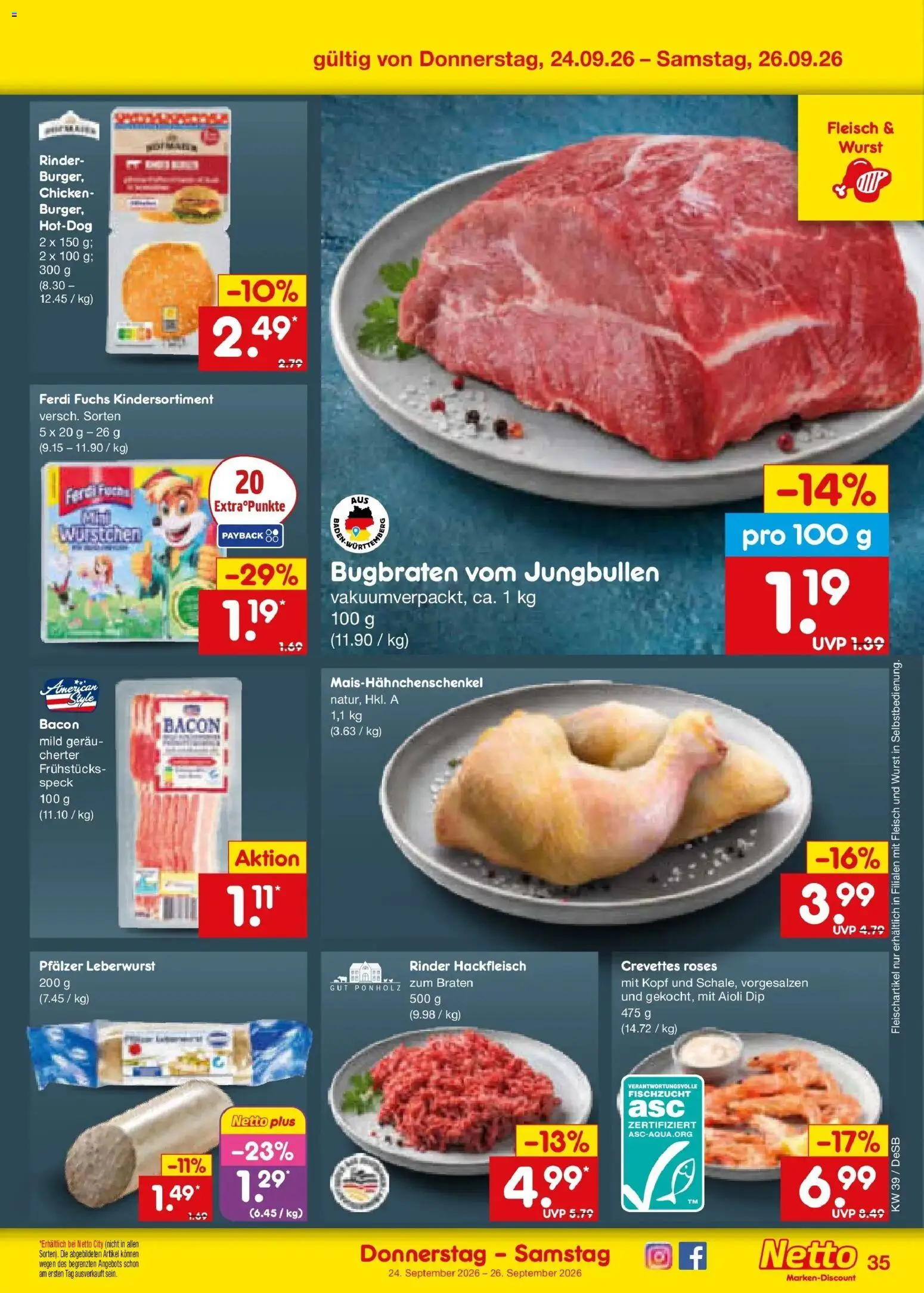 Netto Marken-Discount Prospekt Stuttgart – gültig ab 21.09.2026 | Seite: 49 | Produkte: Wurst, Fleisch, Hackfleisch