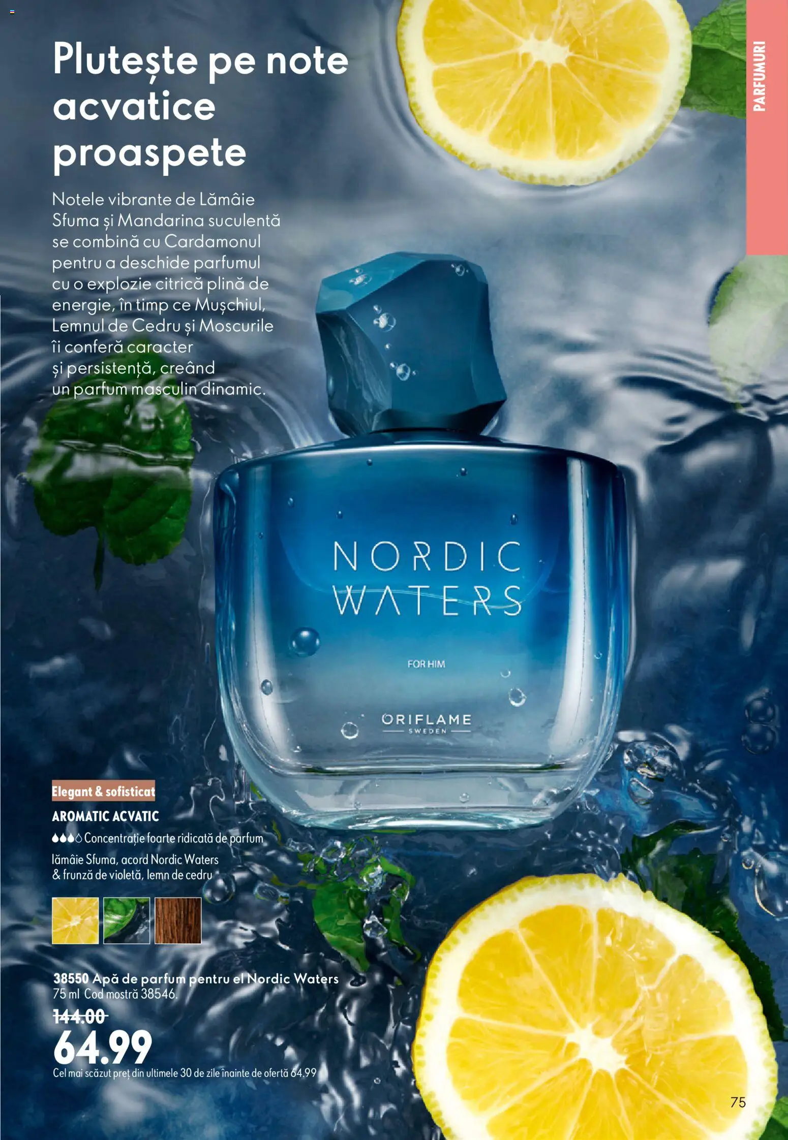 Noul catalog Oriflame – valabil de la 08.07.2026 | Pagină: 75 | Produse: Apă de parfum, Parfum, Apă, Lămâie