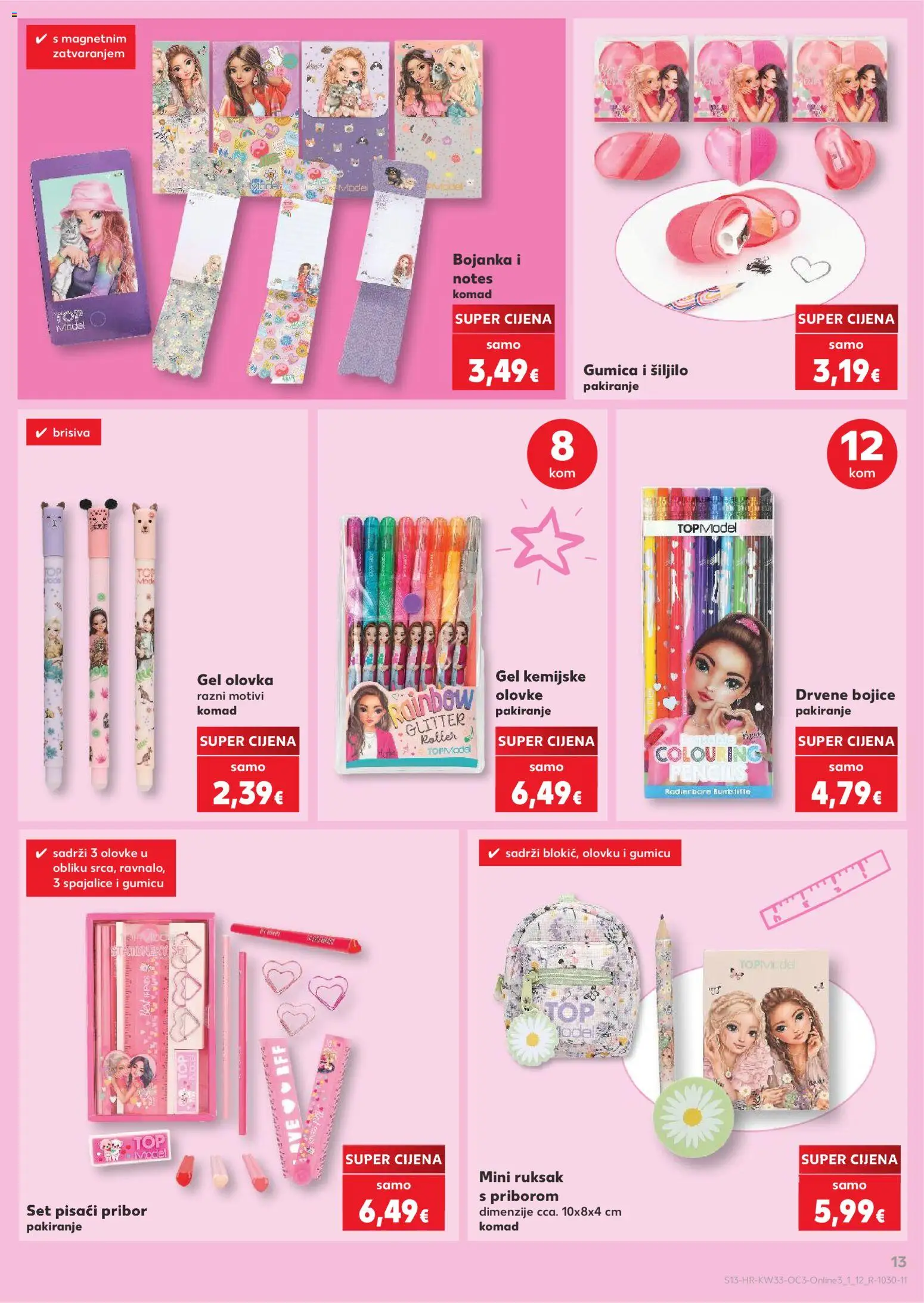 Kaufland katalog | vrijedi od 10.08.2026 | Stranica: 13 | Proizvodi: Šiljilo, Spajalice, Ruksak, Drvene bojice