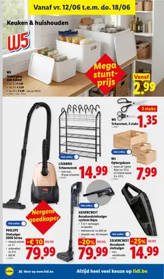 PHILIPS Stofzuiger 2000 Series, Stofzuiger 2000 Series, inhoud stofzak: ca. 3 l, actieradius: ca. 9 m, 850 W - Voorbeeld van een folder van Lidl, geldig van 08.06.2026 | Pagina: 26 | Producten: Schoenen, Stofzuiger, Box