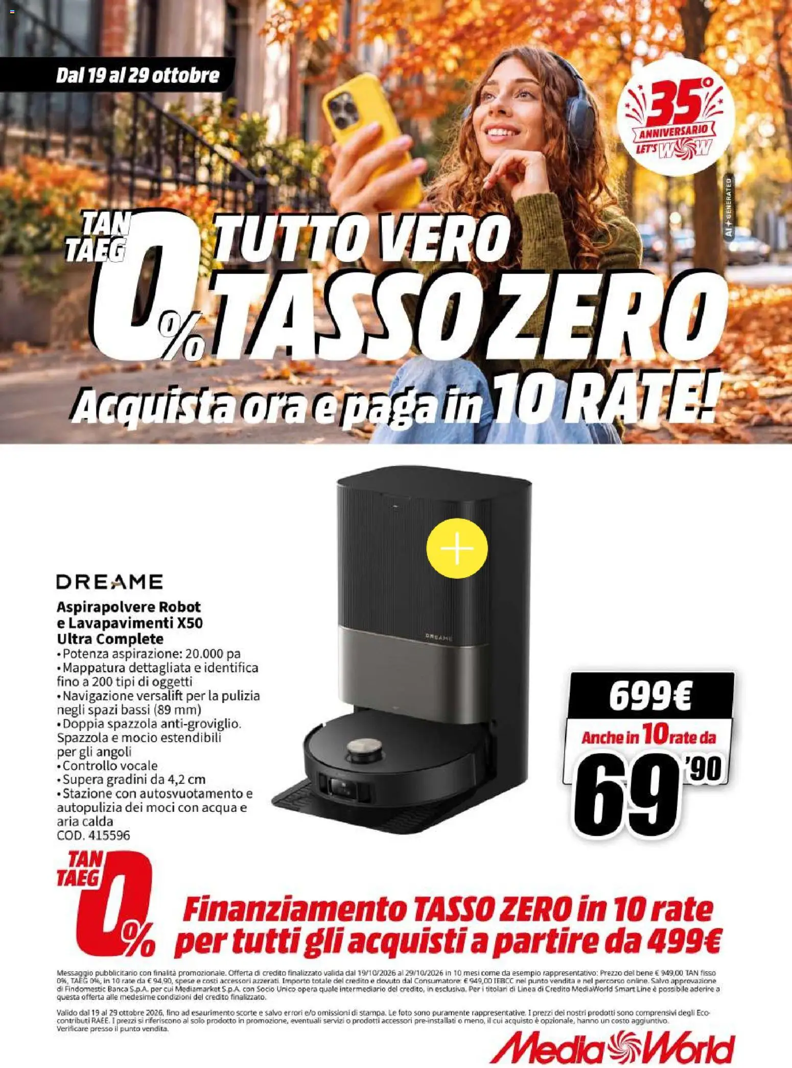 Volantino Media World del 19/10/2026 | Pagina: 85 | Prodotti: Spazzola, Acqua, Aspirapolvere, Navigazione