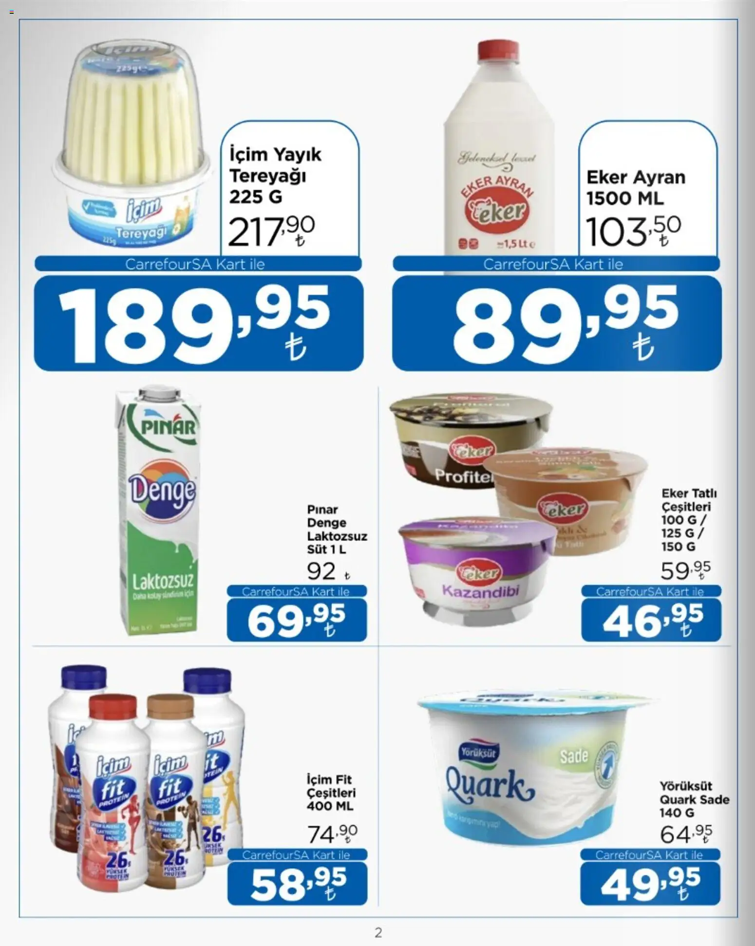 CarrefourSA Katalog - 16 Ekim 2026 tarihinden itibaren geçerlidir | Sayfa: 2 | Ürünler: Süt, Tereyağı, Şeker