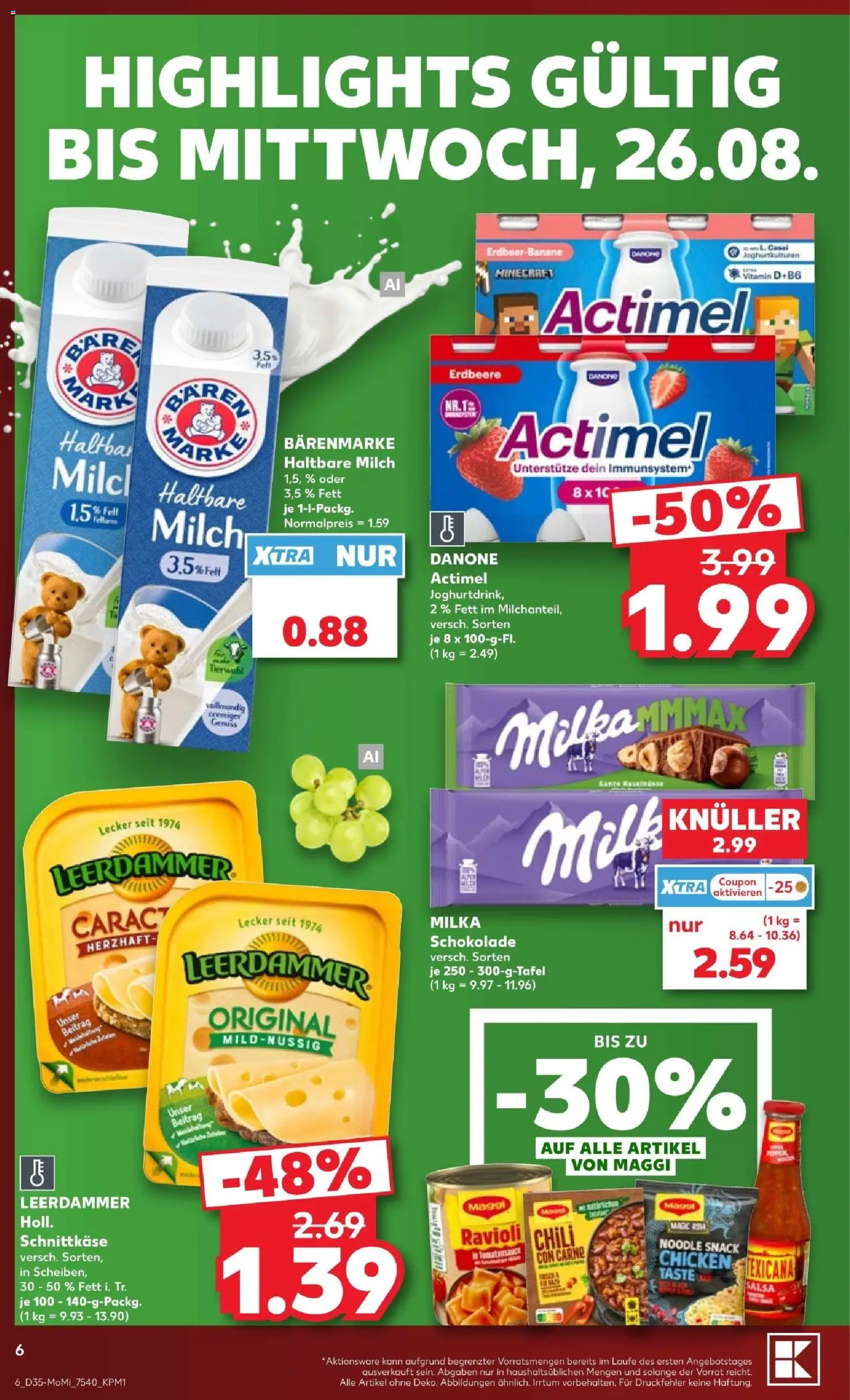 Kaufland Prospekt Jena – gültig ab 24.08.2026 | Seite: 6 | Produkte: Maggi, Milch, Leerdammer, Chili