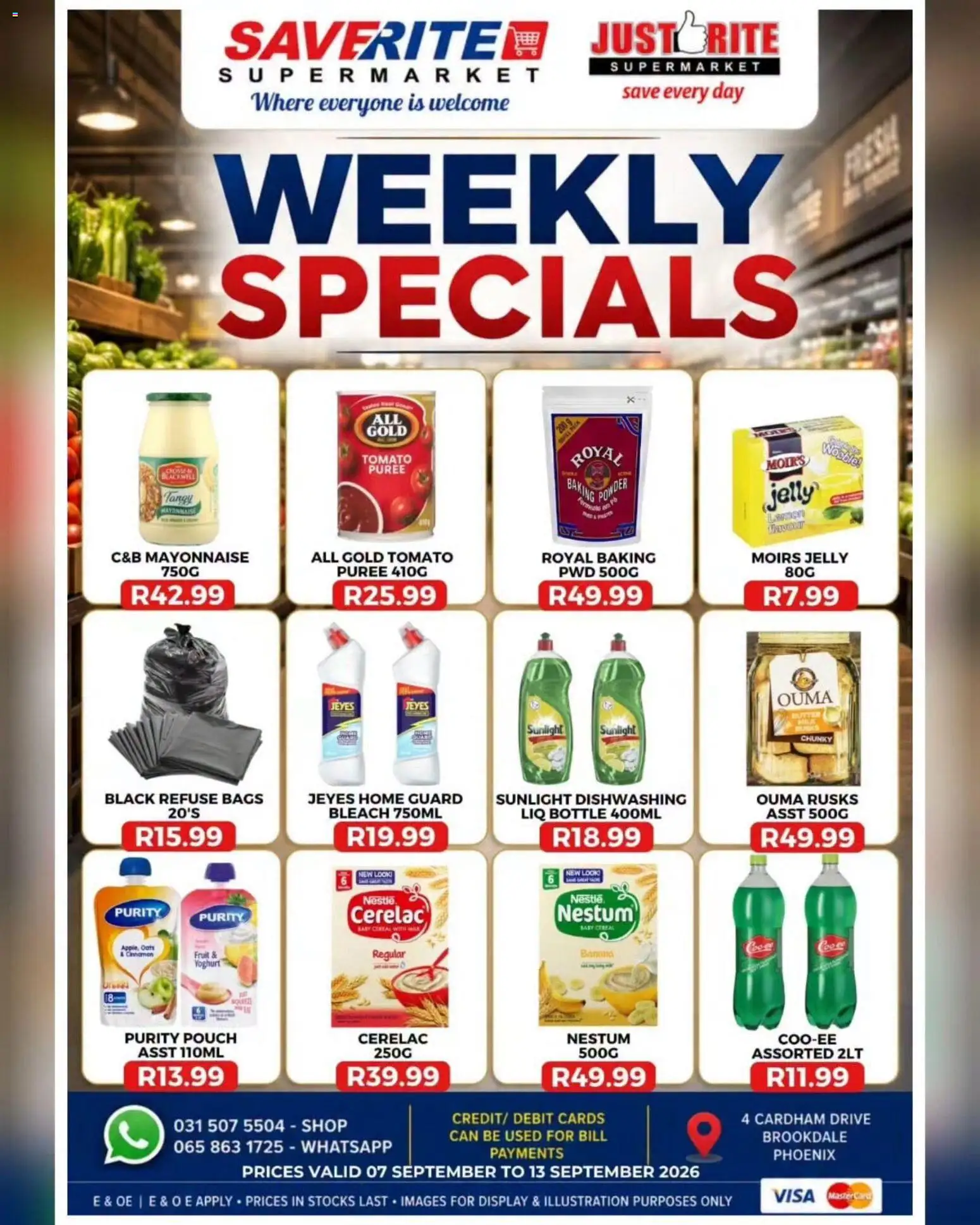 New Saverite catalogue – valid from 07/09/2026 | Page: 1 | Products: Rusks, Refuse bags, Fruit, Lemon