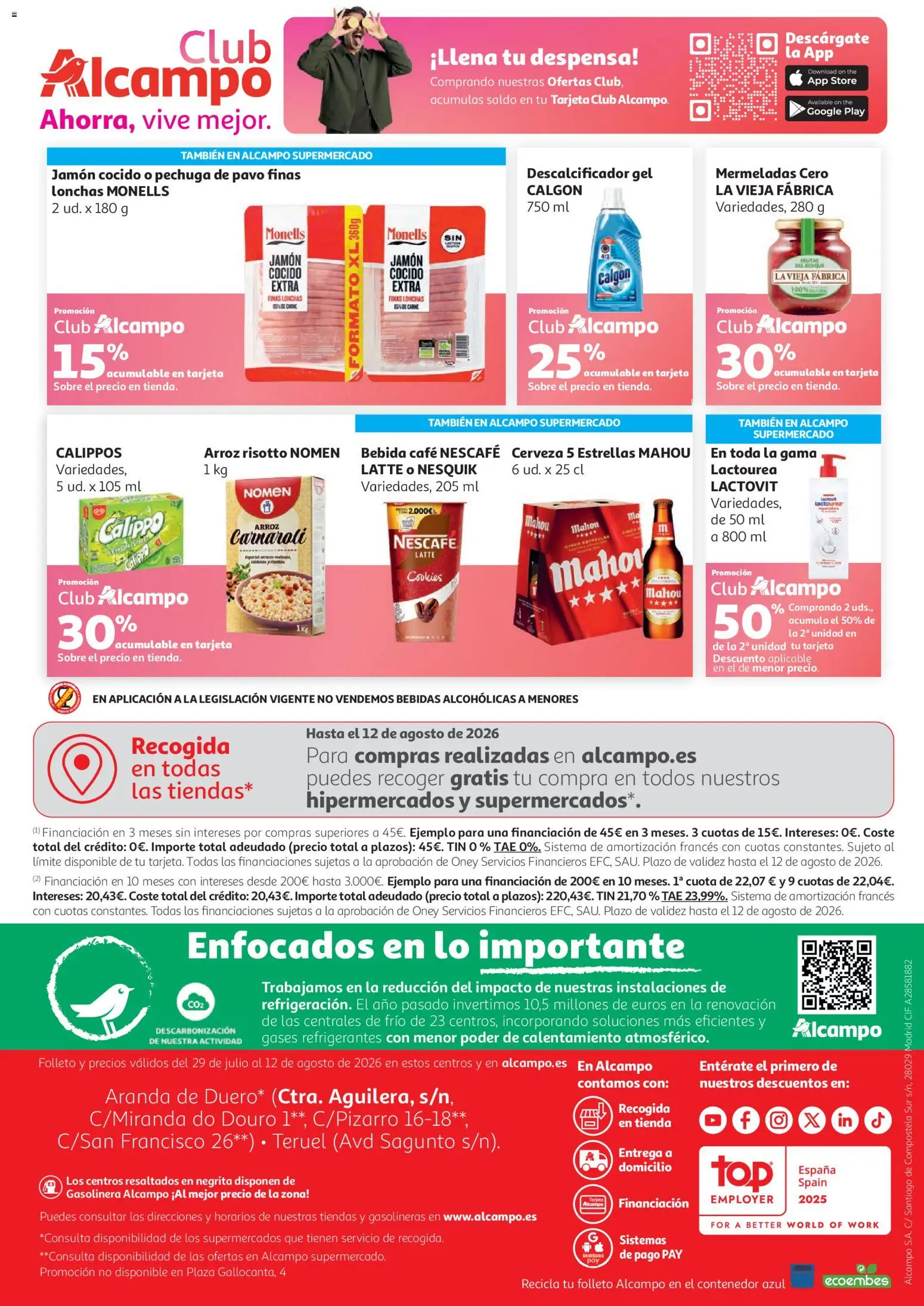 Alcampo HP Unico No Litoral │ válido desde el 29/07/2026 | Página: 16 | Productos: Café, Jamón, Jamón cocido, Cerveza
