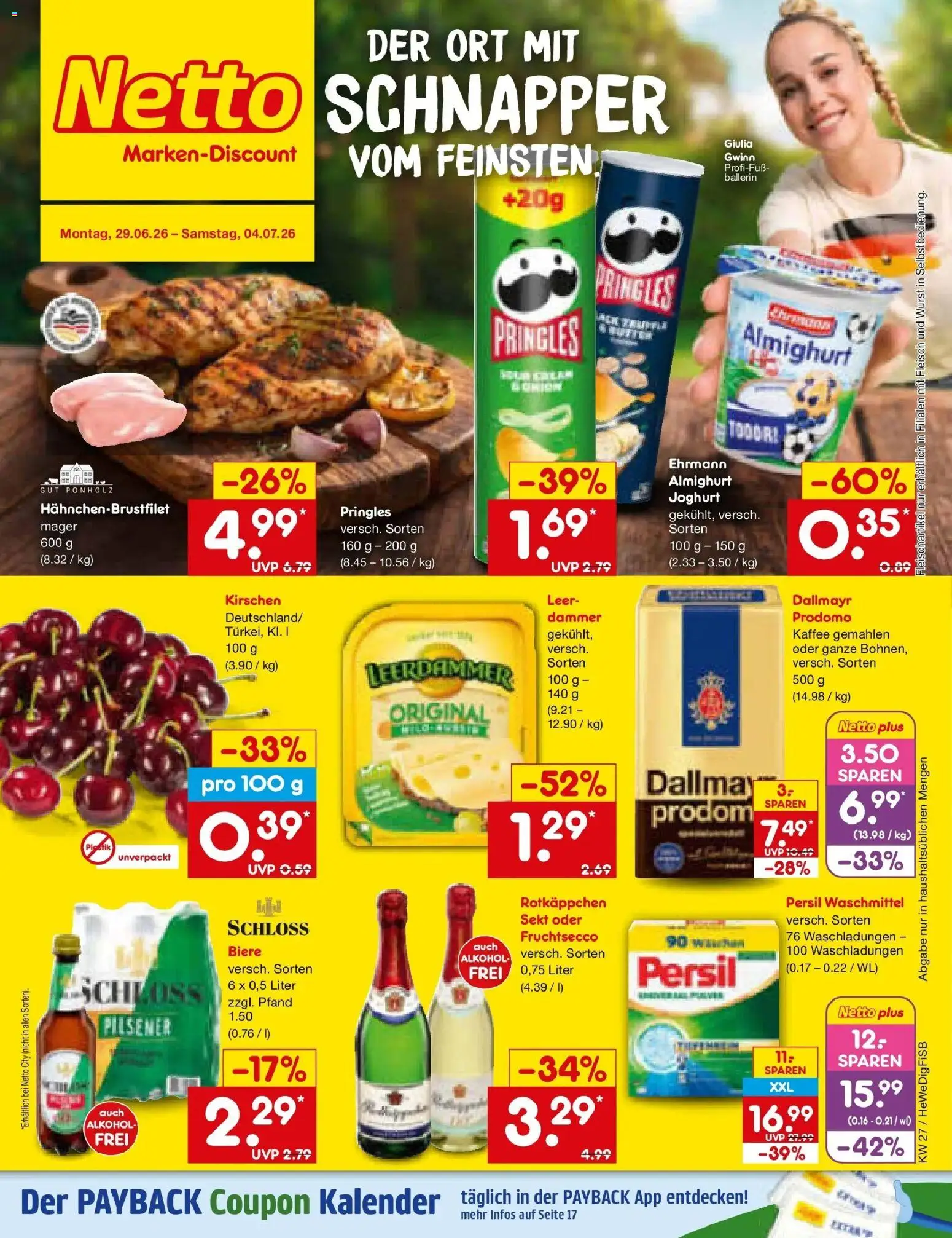 Netto Marken-Discount Prospekt Hamburg – gültig ab 29.06.2026 | Seite: 1 | Produkte: Kaffee, Waschmittel, Wurst, Persil