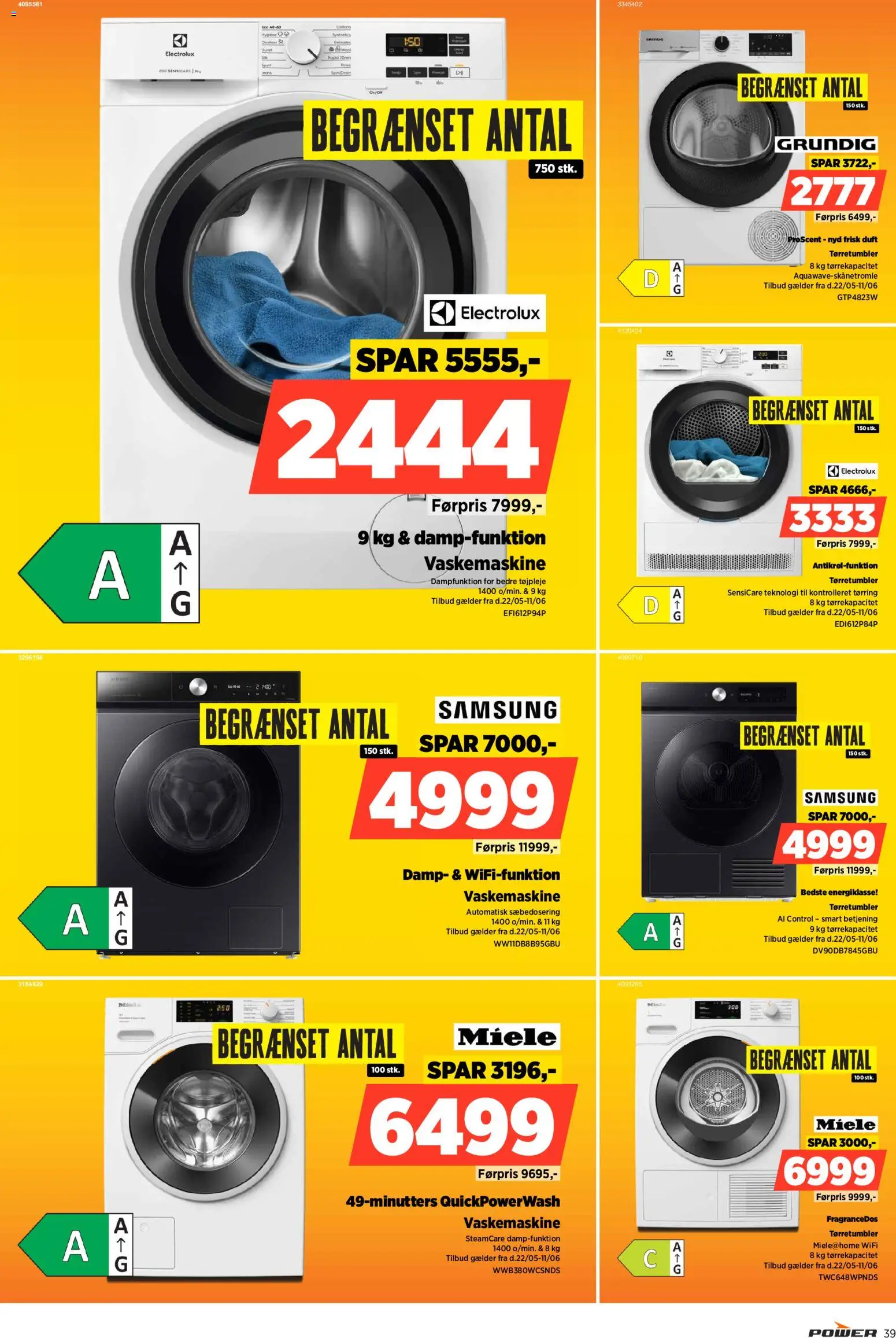 Power tilbudsavis – gyldig fra 05.06.2026 | Side: 39 | Produkter: Duft, Vaskemaskine, Tørretumbler