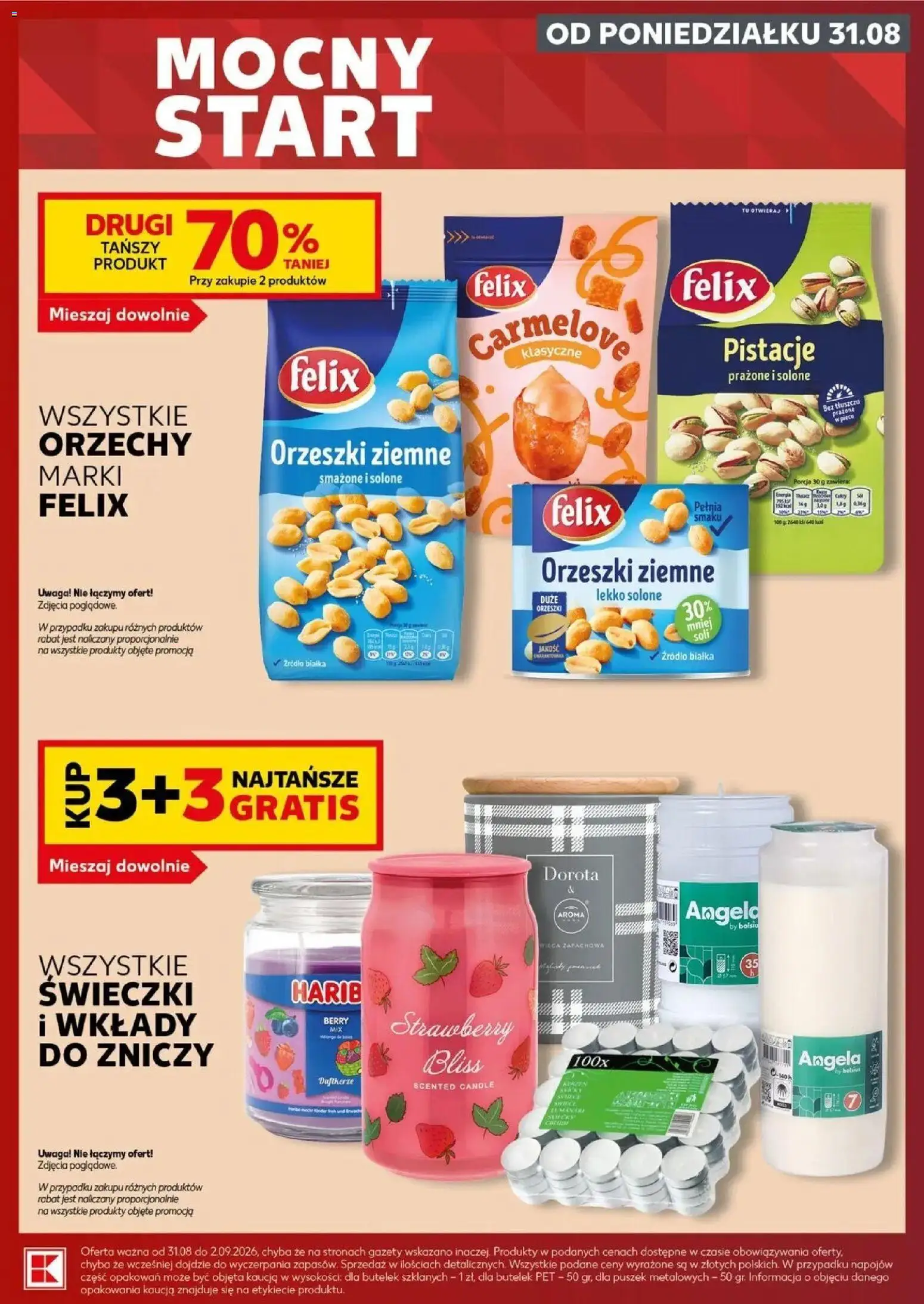 Kaufland gazetka - Mocny start od 31.08.2026 - od jutra PDF | Strona: 9 | Produkty: Wkłady do zniczy, Pistacje, Gazety, Orzechy
