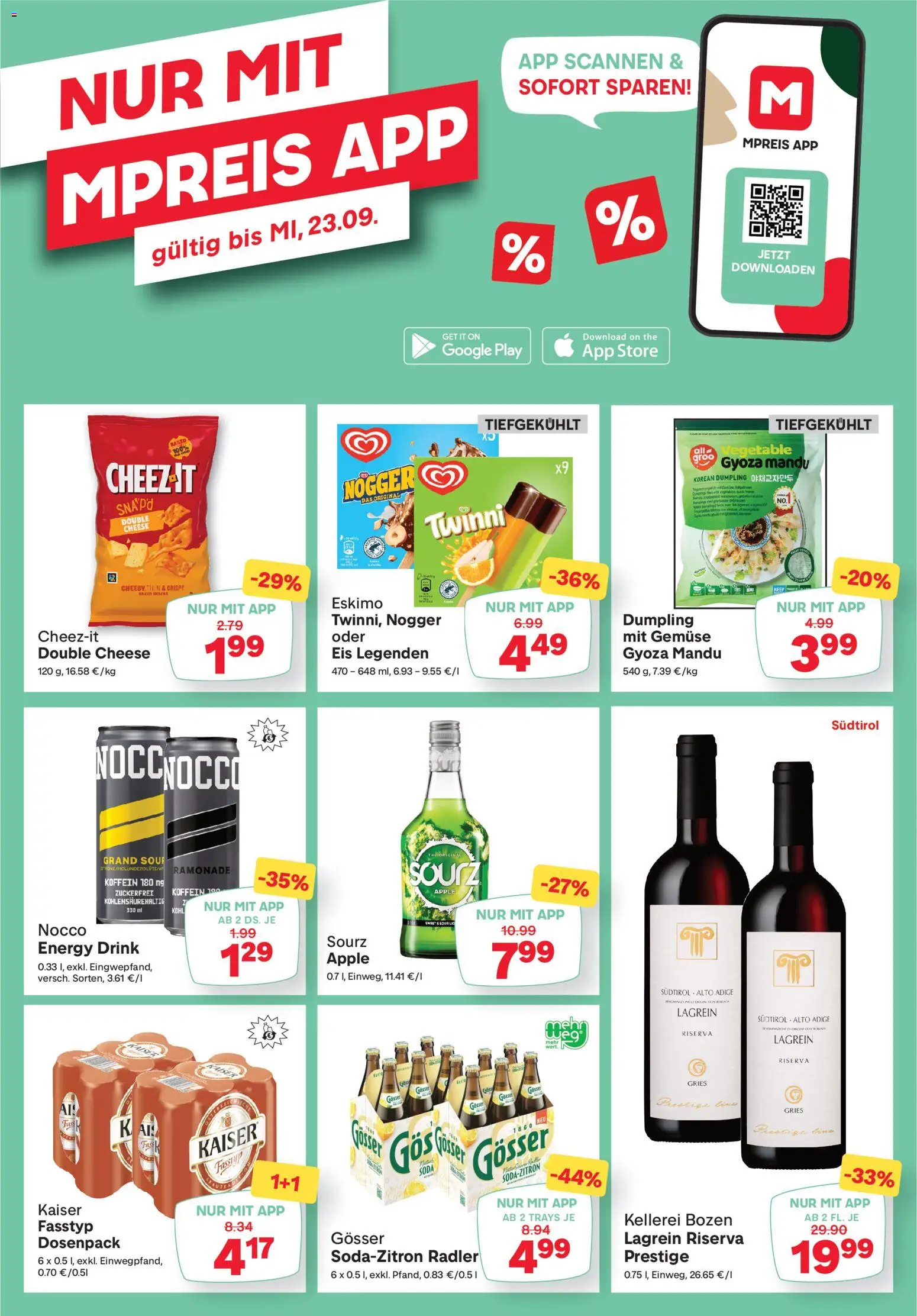 MPREIS Flugblatt gültig ab 10.09.2026 | Seite: 14 | Produkte: Eis, Gemüse, Radler, Apple