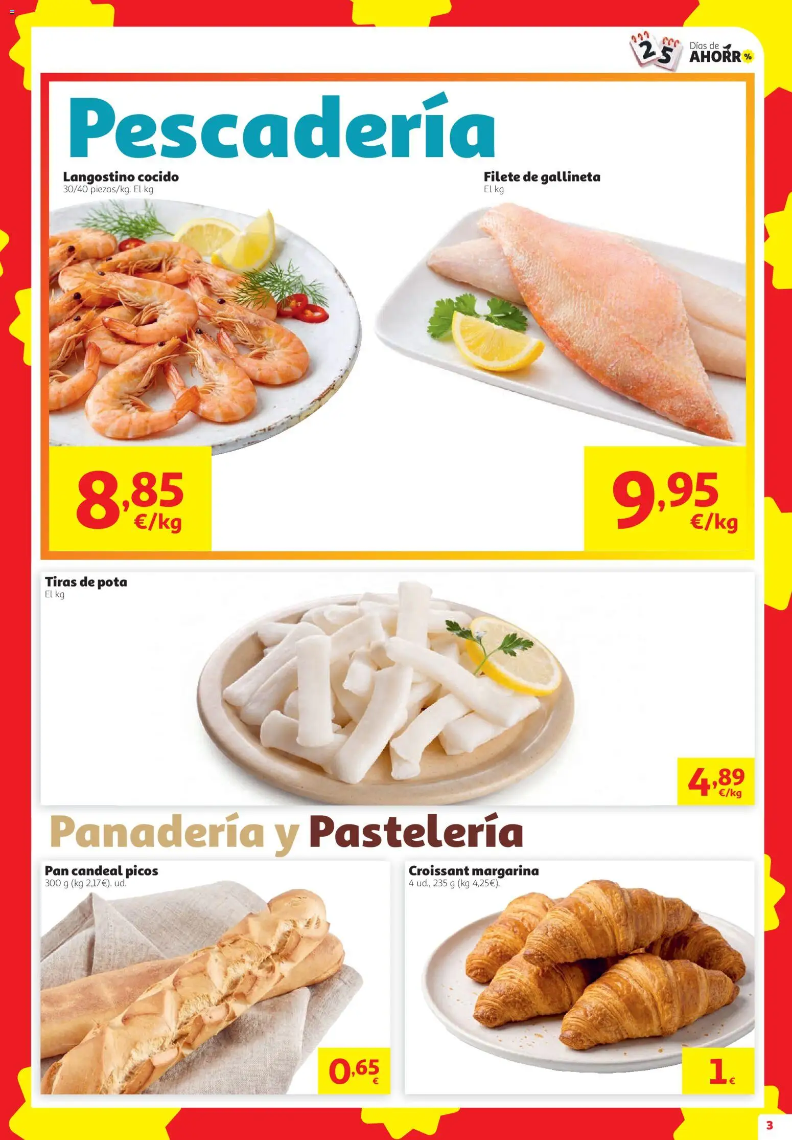 Alcampo Supermercado │ válido desde el 08/10/2026 | Página: 3 | Productos: Margarina, Filete, Panadería, Langostino