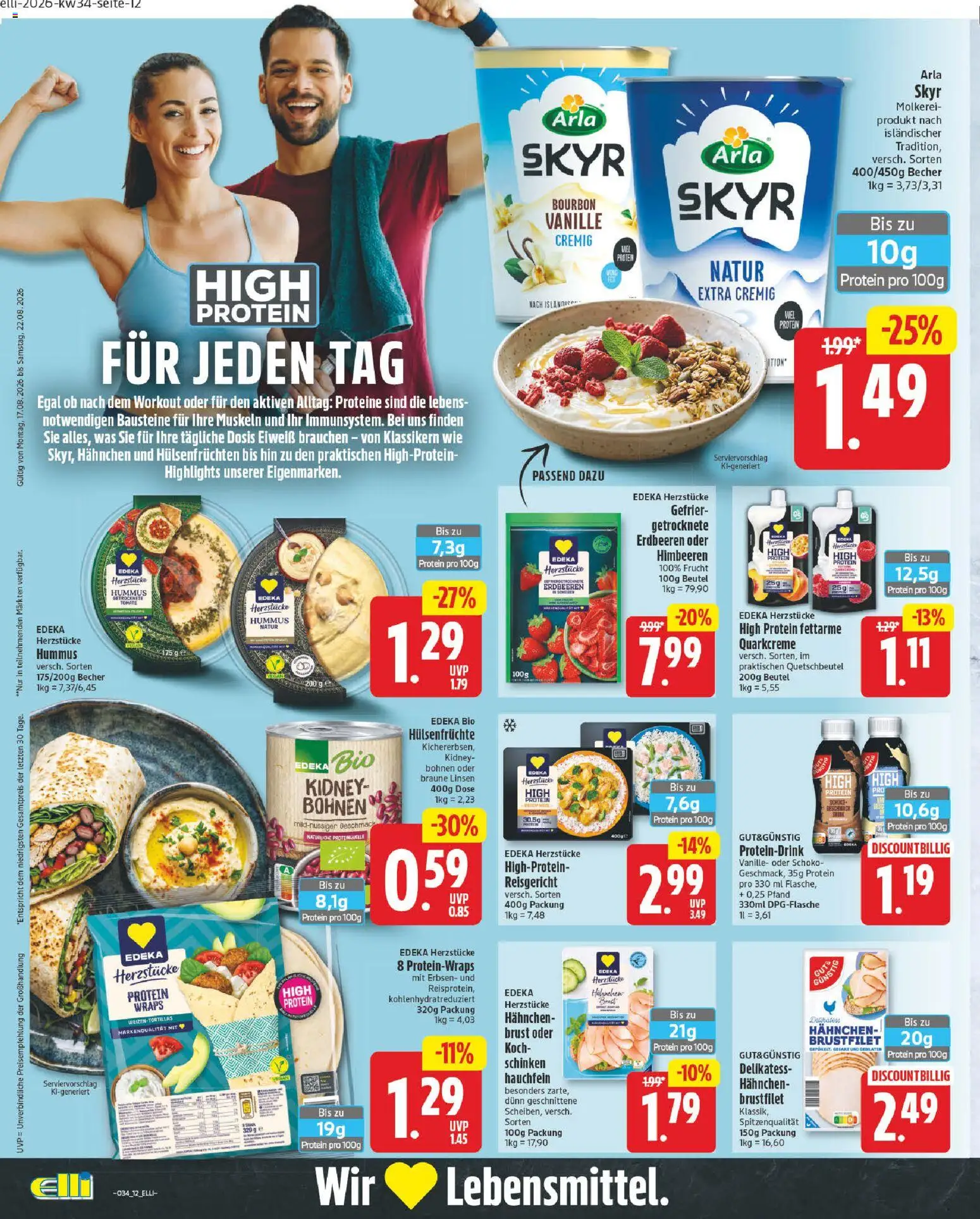 Elli Markt Prospekt Delbrück – gültig ab 17.08.2026 | Seite: 12 | Produkte: Himbeeren, Hahnchen, Skyr, Erdbeeren