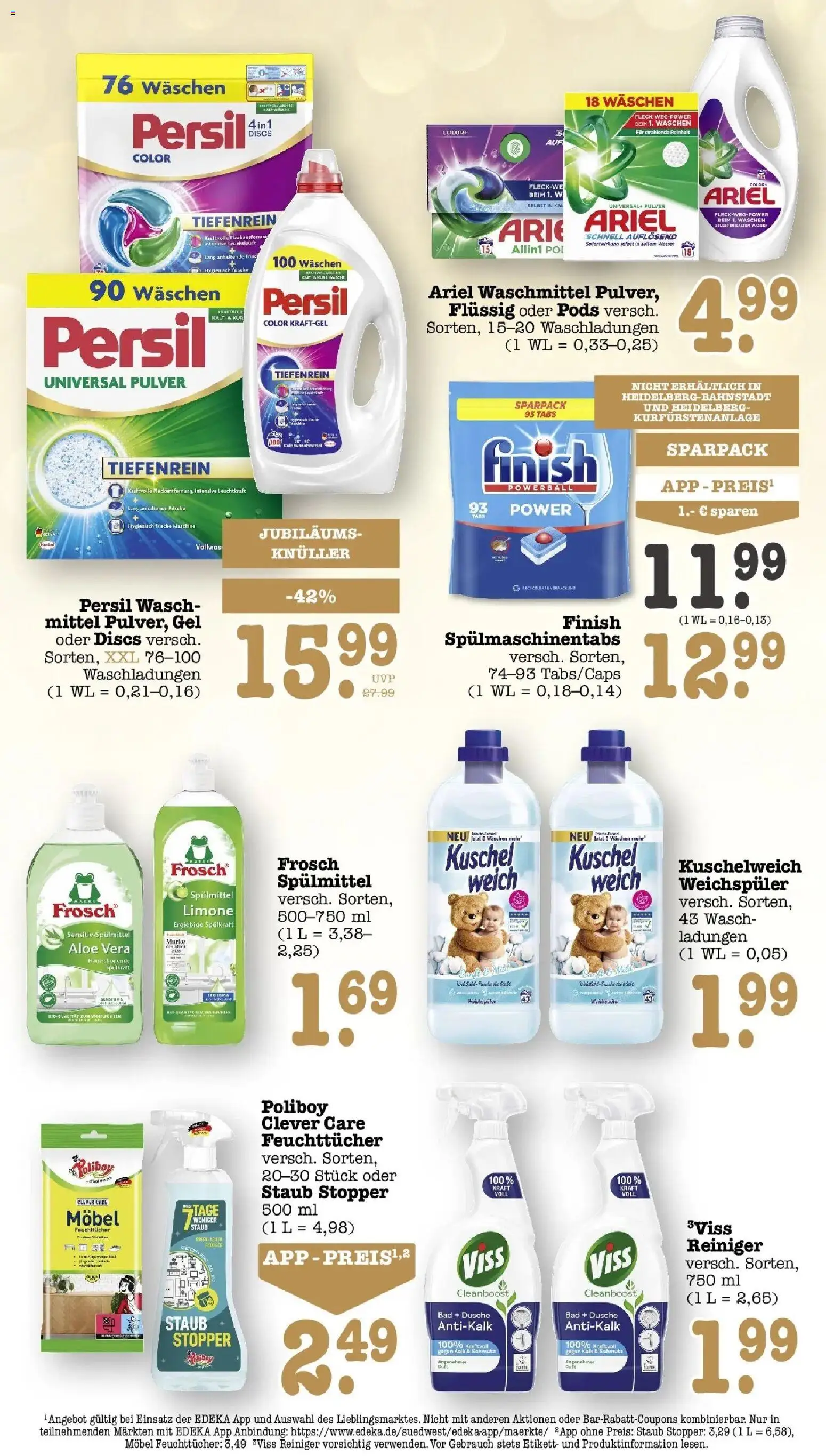 Edeka Prospekt Heidelberg (ab 28.09.2026) » Angebote Online | Seite: 52 | Produkte: Bad, Finish, Wasser, Persil